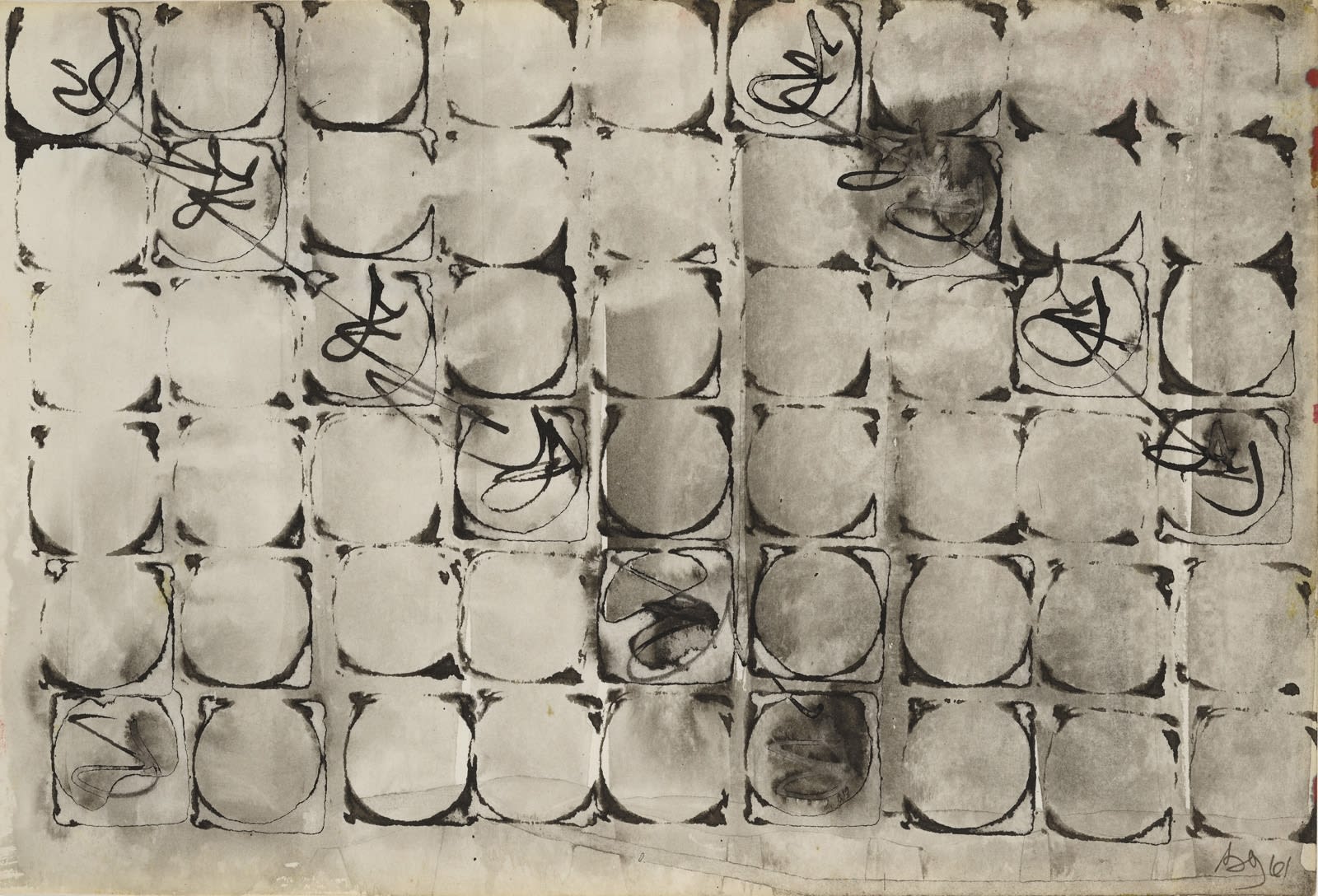 Brion Gysin Gracias a Matta Aquarelle-lavis 18 x 27 cm