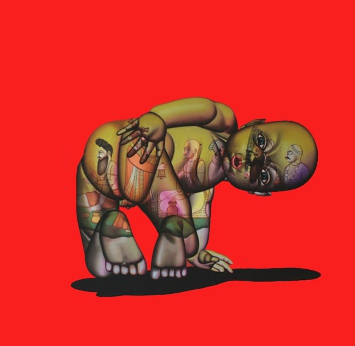 Chintan Upadhyay The prostitute Huile et acrylique sur toile 183 x 183 cm