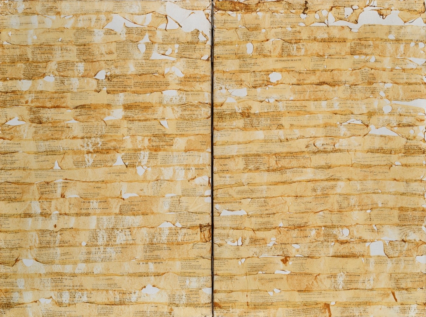 Gil Joseph Wolman Sans titre (Paul Eluard) art scotch sur toile, diptyque avec charnières 81 x 108 cm