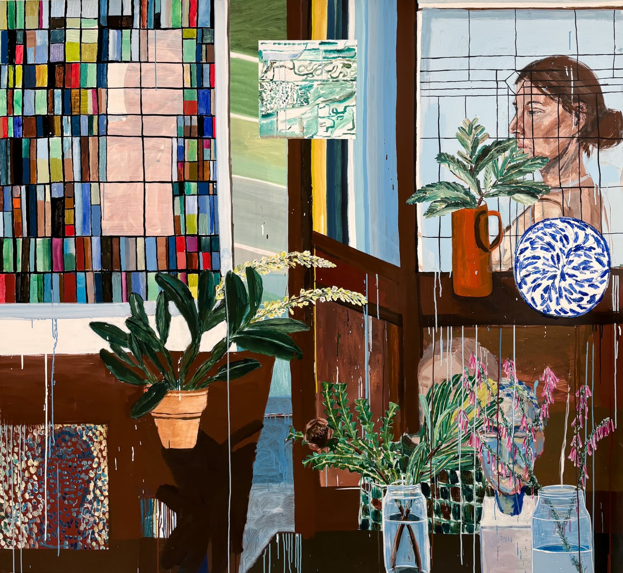 Sally Anderson, Self and still life (shared garden, future nurture), 2024