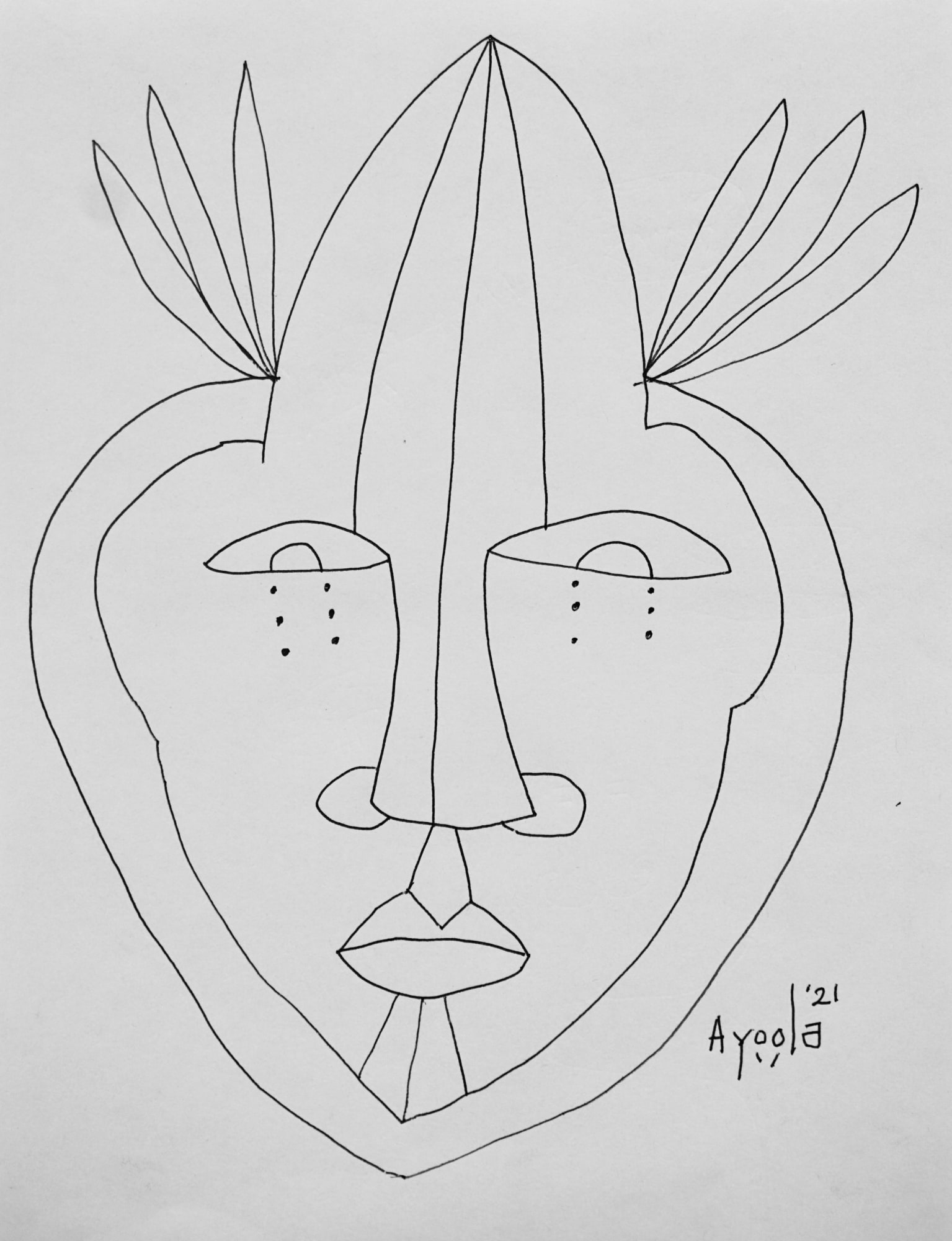 Ayoola Gbolahan, Self Portrait 14, 2023