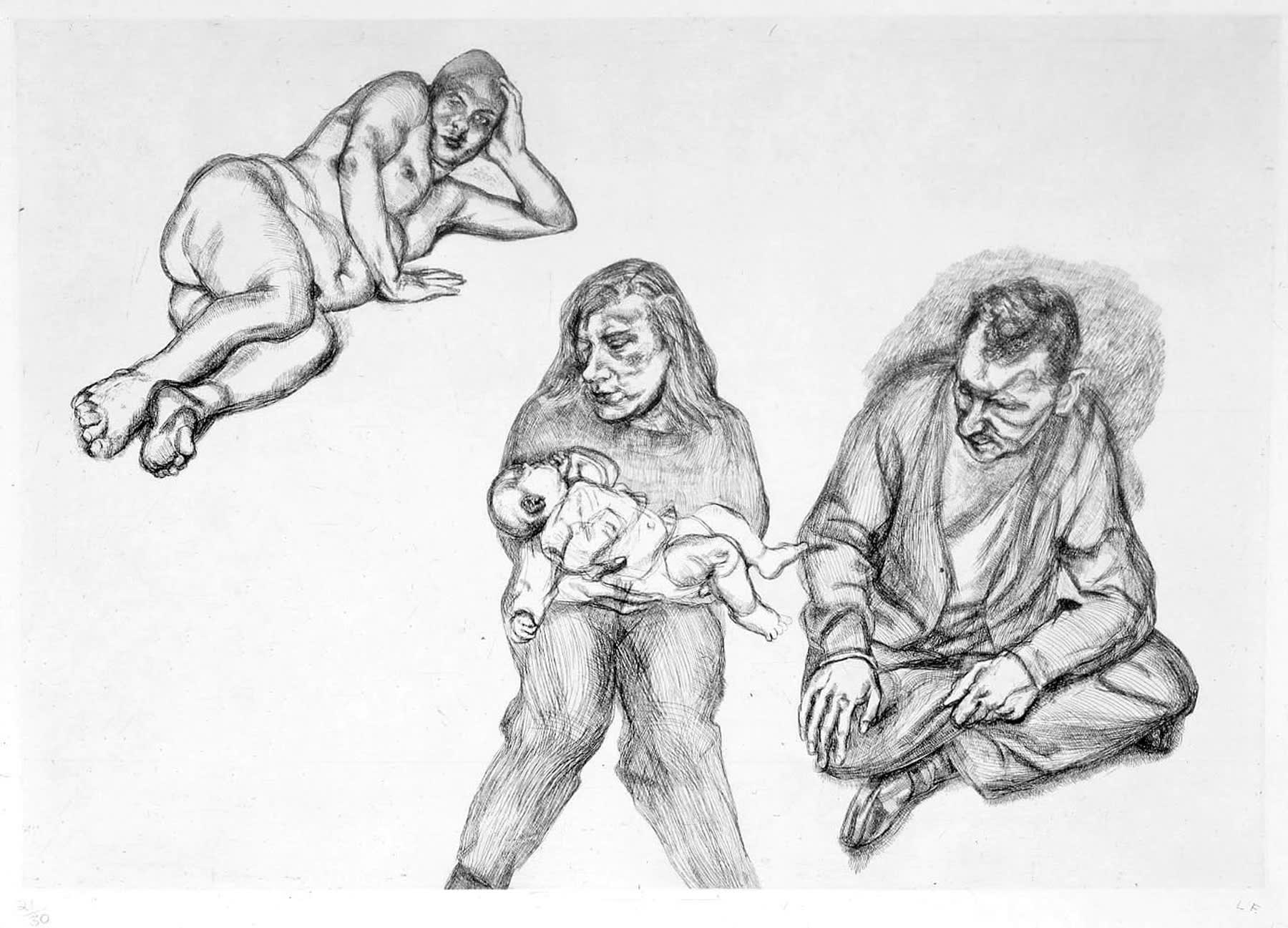 Lucian Freud, Four Figures, 1991