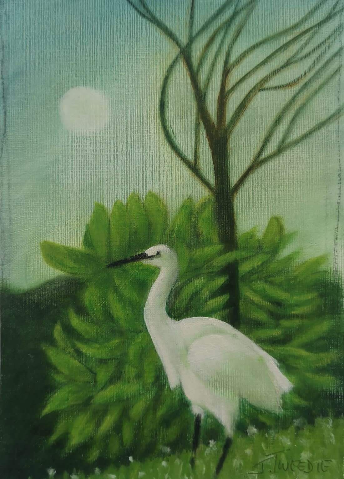 James Tweedie RGI, Egret and Moon (45)