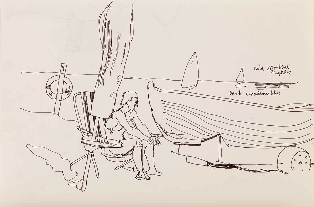 Alberto Morrocco OBE (1917-1998), Beach Sketch , c.1971