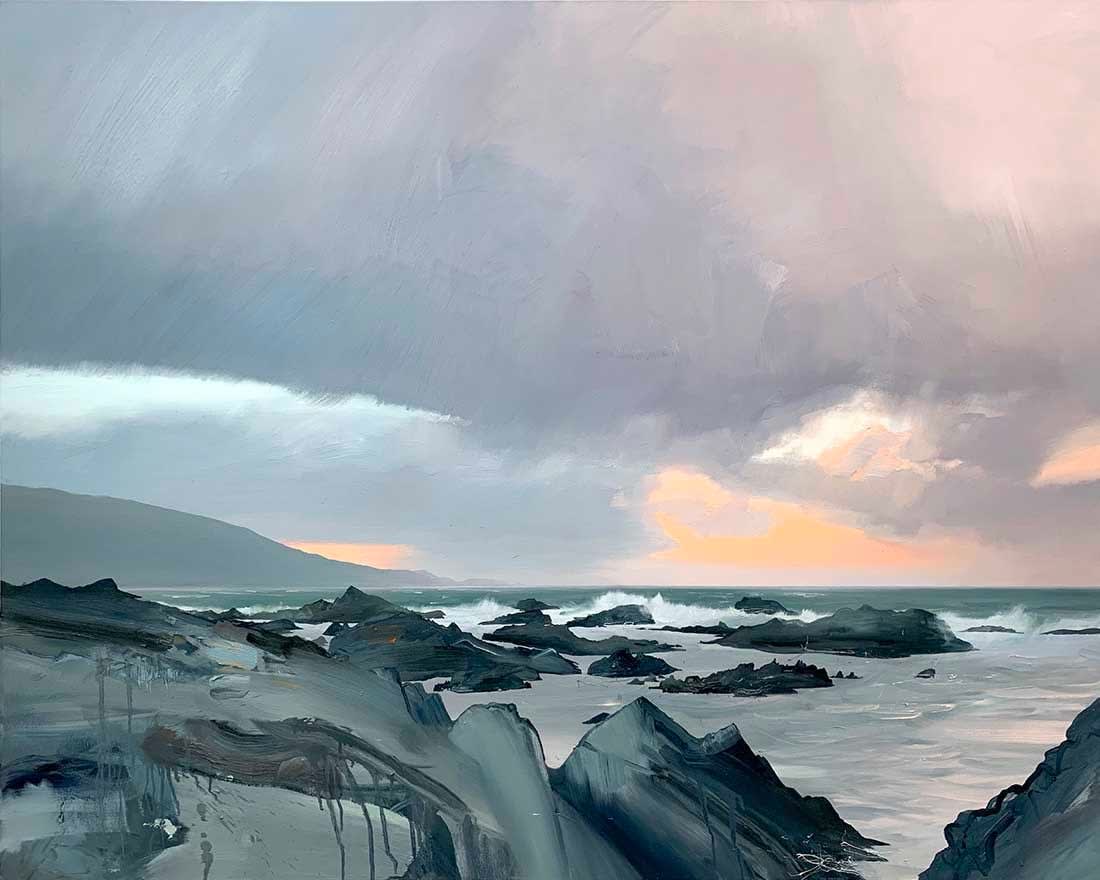 Chris Bushe RSW, A Last Glimpse of an Autumn Sun Kintra, Islay