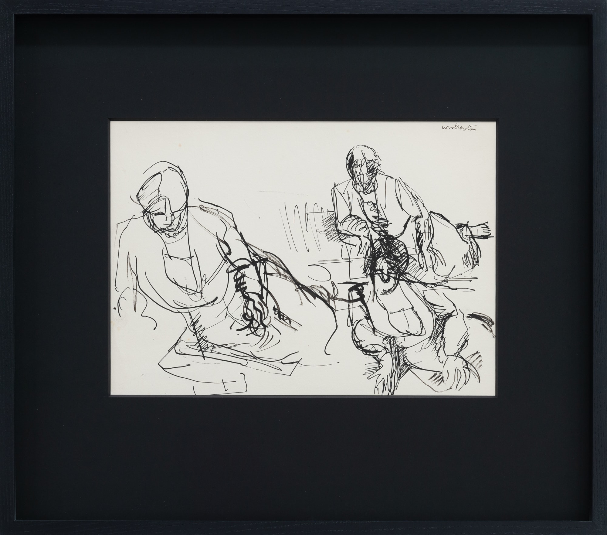 Mountford Tosswill Woollaston, Enfys Graham (three seated figures on floor), c1957