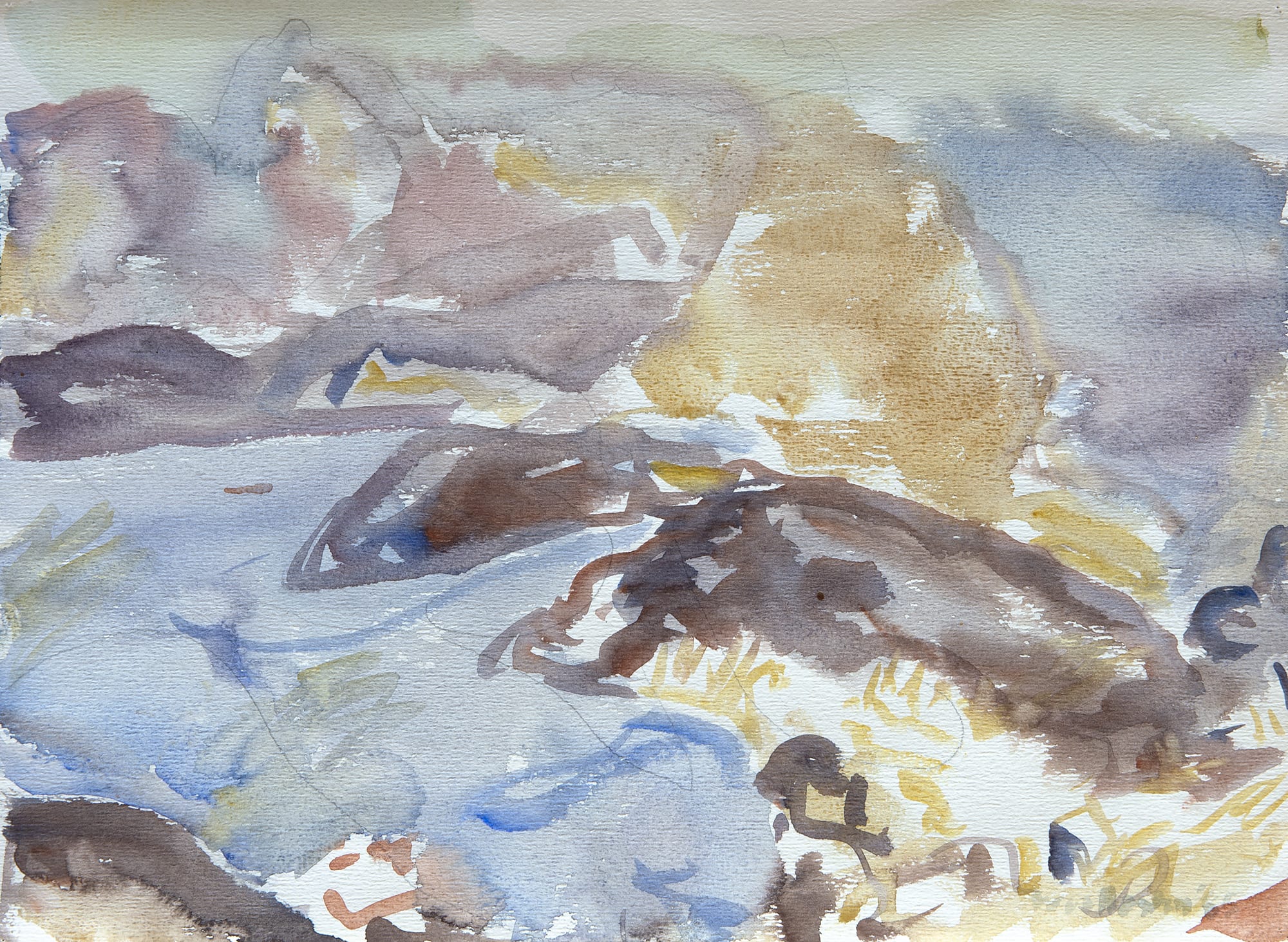 Mountford Tosswill Woollaston, Untitled [Wellington Harbour from Kelburn 6], c. 1965