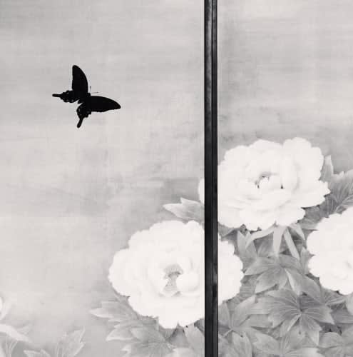 Michael Kenna, Butterfly and Peonies, Kongobuji, Koyasan, Japan., 2006