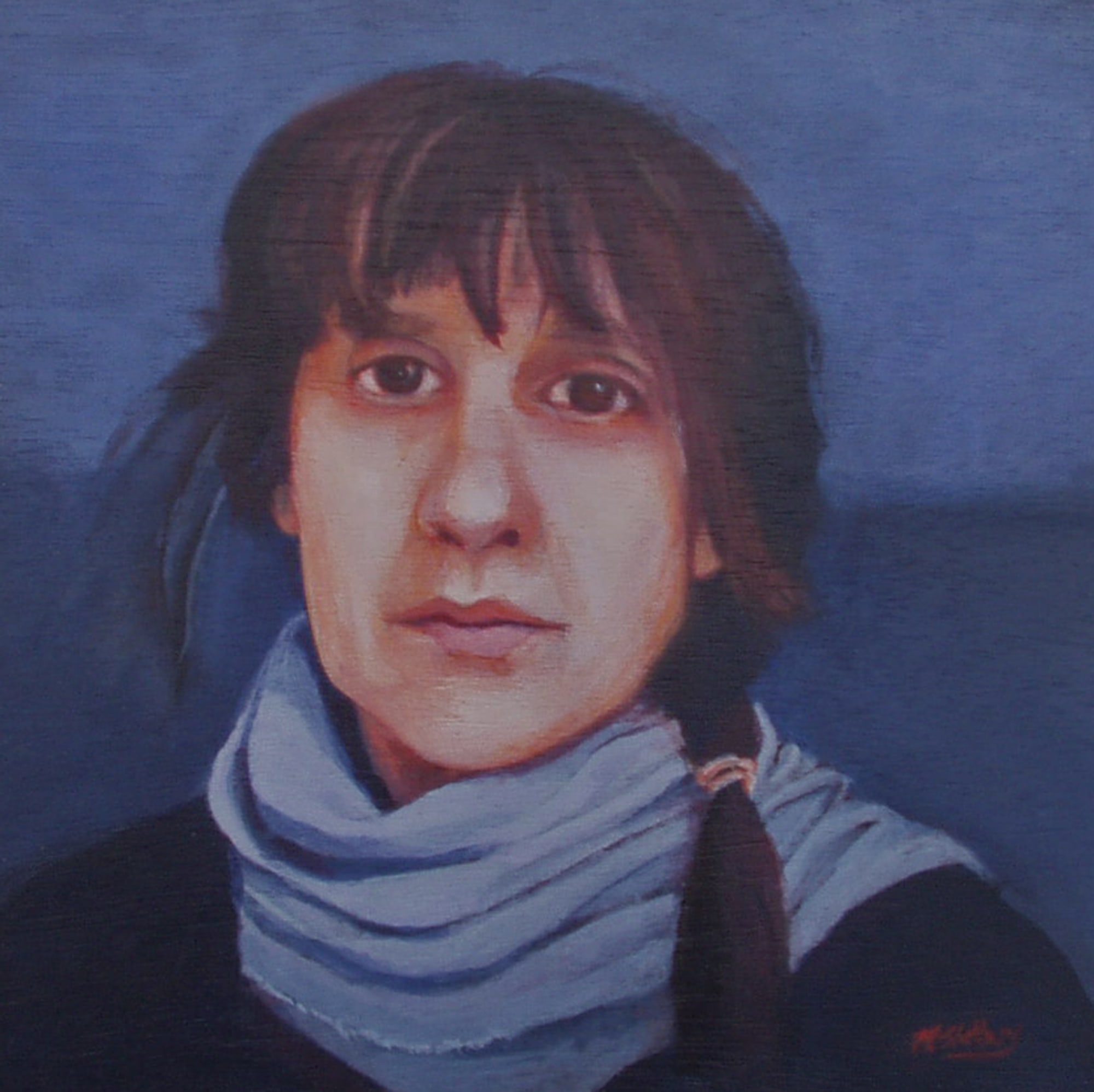Nicola Slattery, Self Portrait in Blue