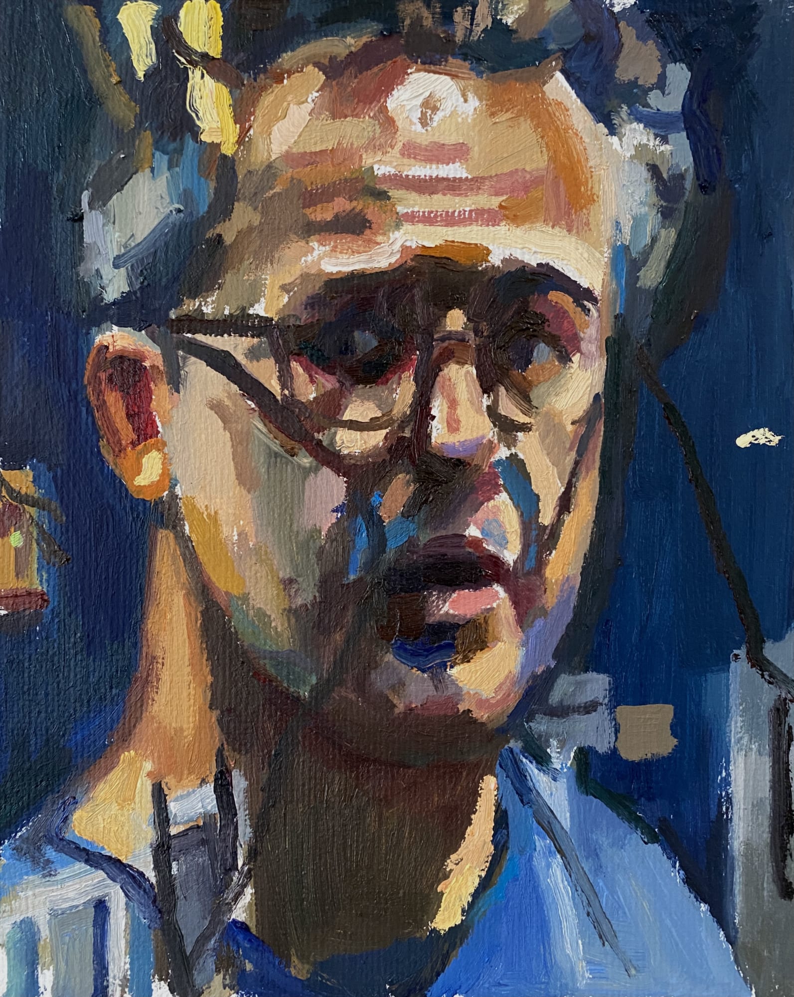 Paul Wuensche, Self-portrait with windows and trees