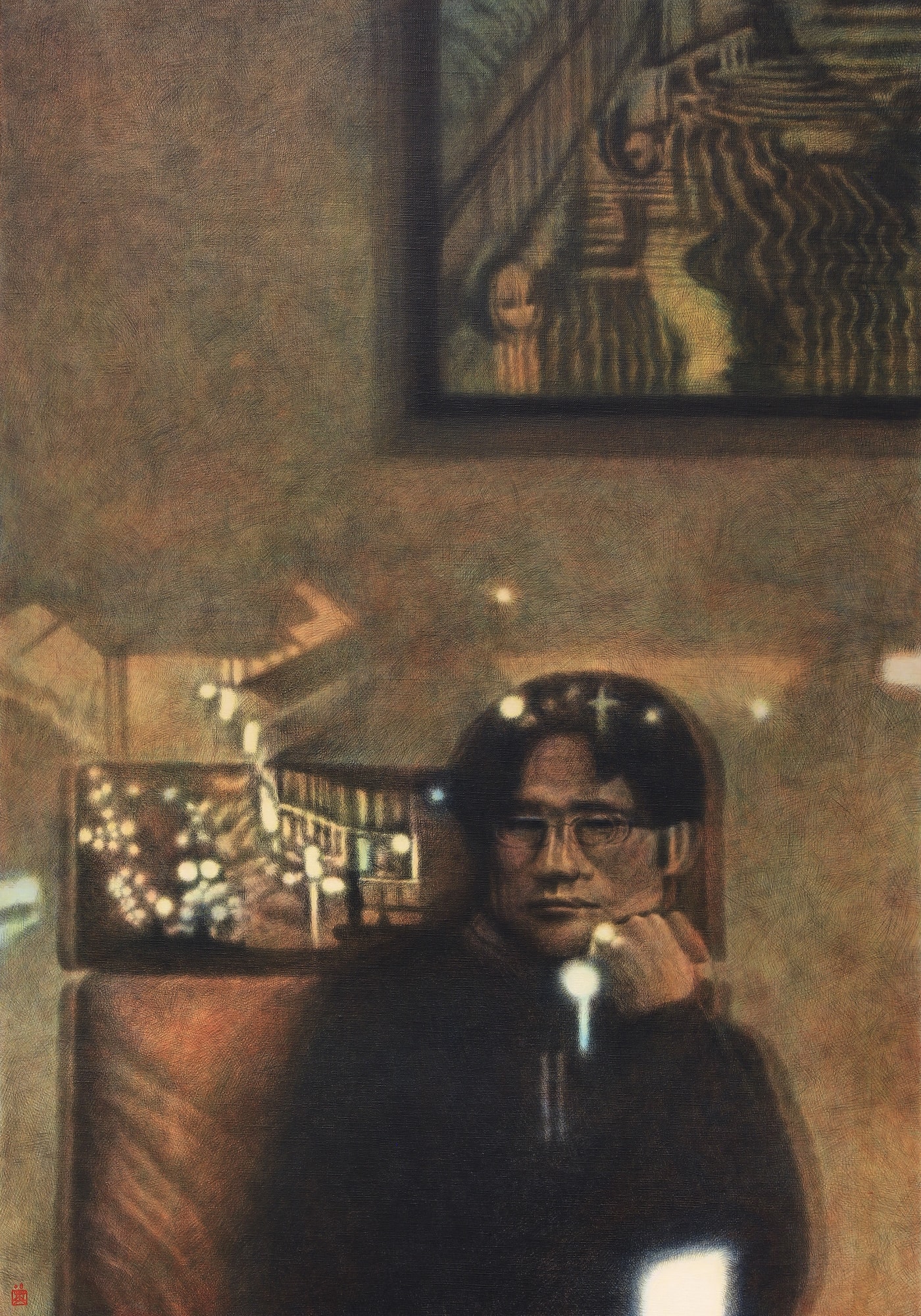 Hideyuki Sobue, Self-Portrait in a Window