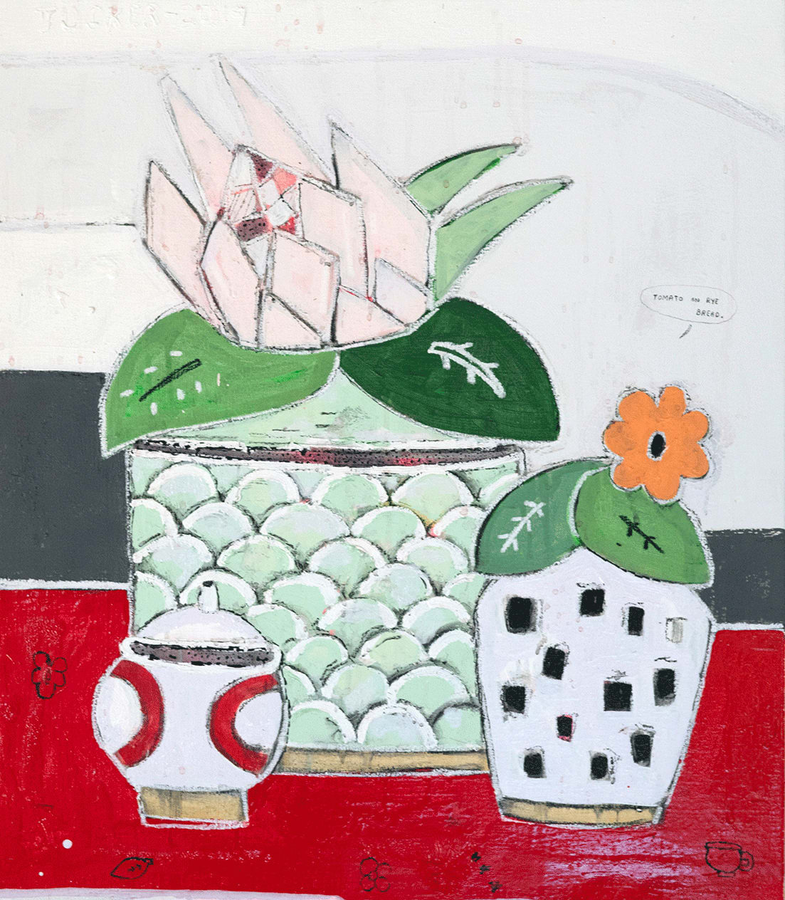 Rob Tucker, Tomato on rye bread, 2019