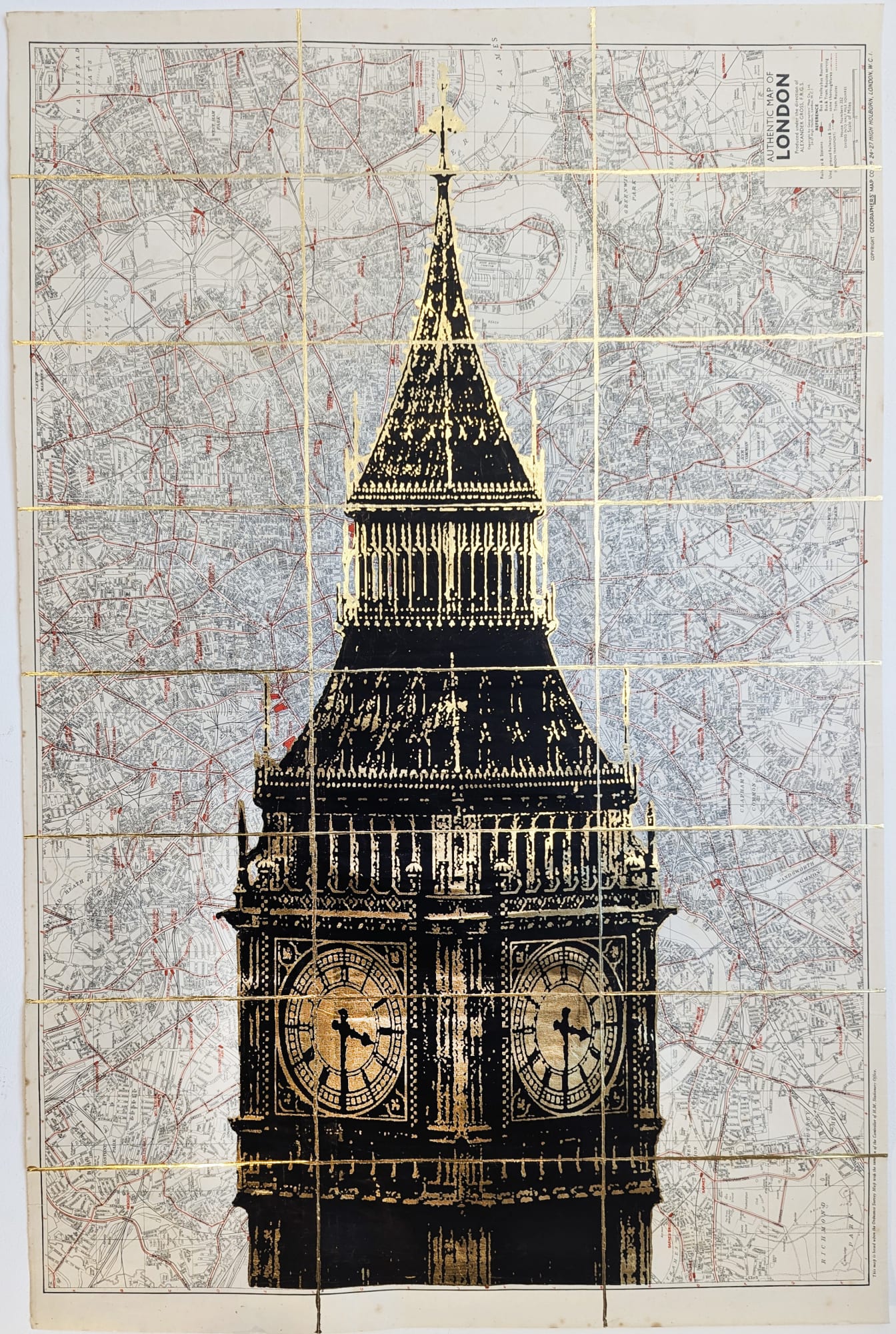 Angela Morris-Winmill, Big Ben, Gold Leaf , 2023