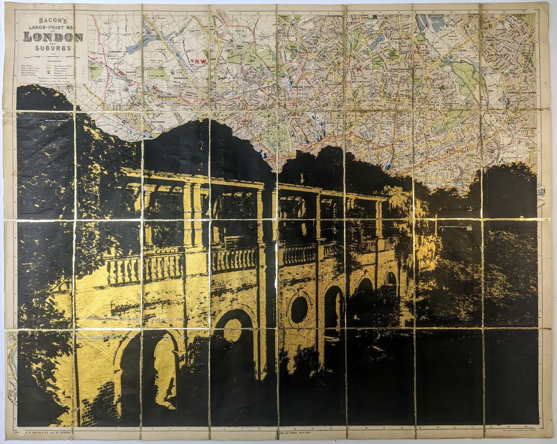 Angela Morris-Winmill, The Hill Garden, Hampstead, Gold Ink, 2024