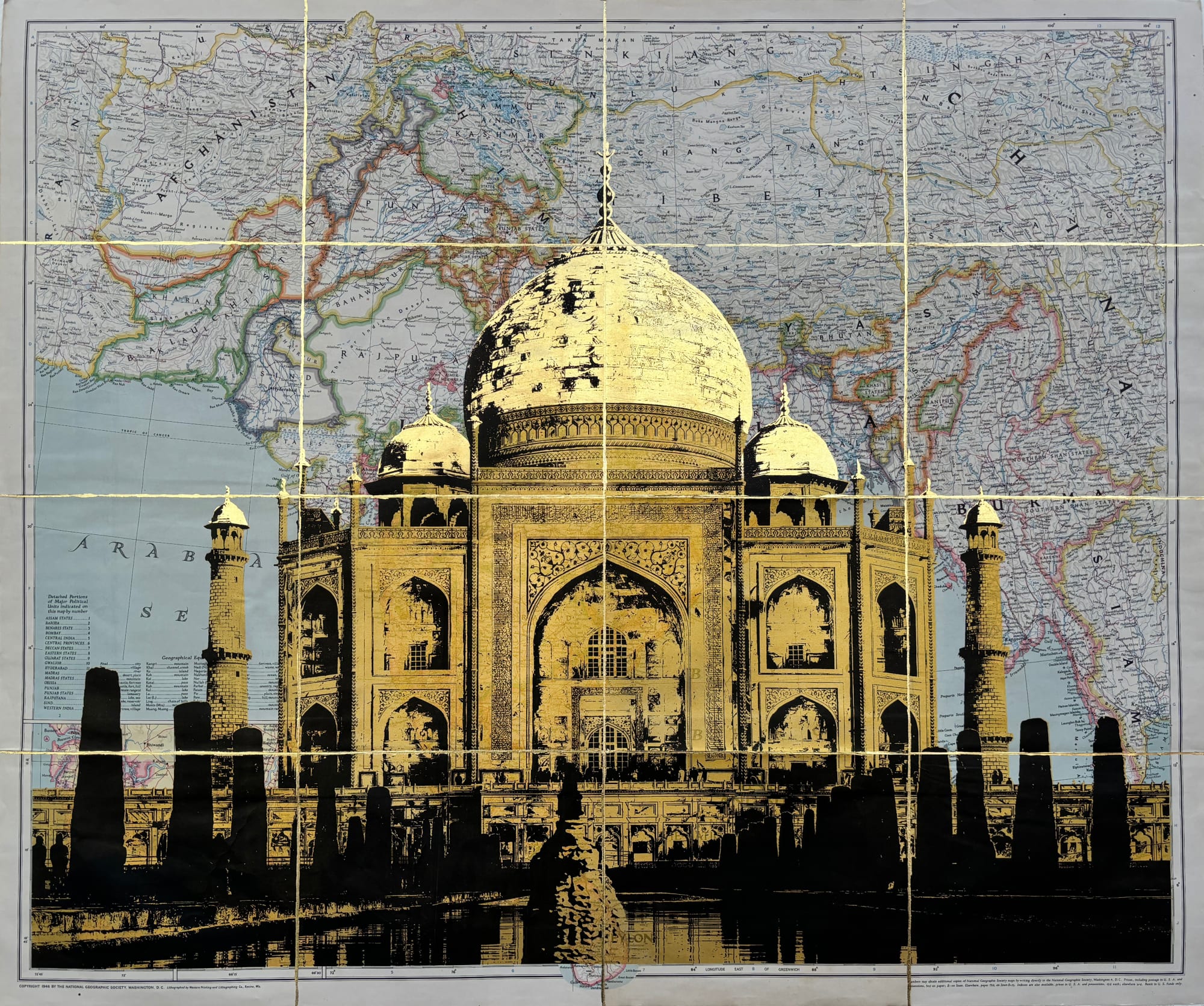 Angela Morris-Winmill, Taj Mahal, India - Gold Ink