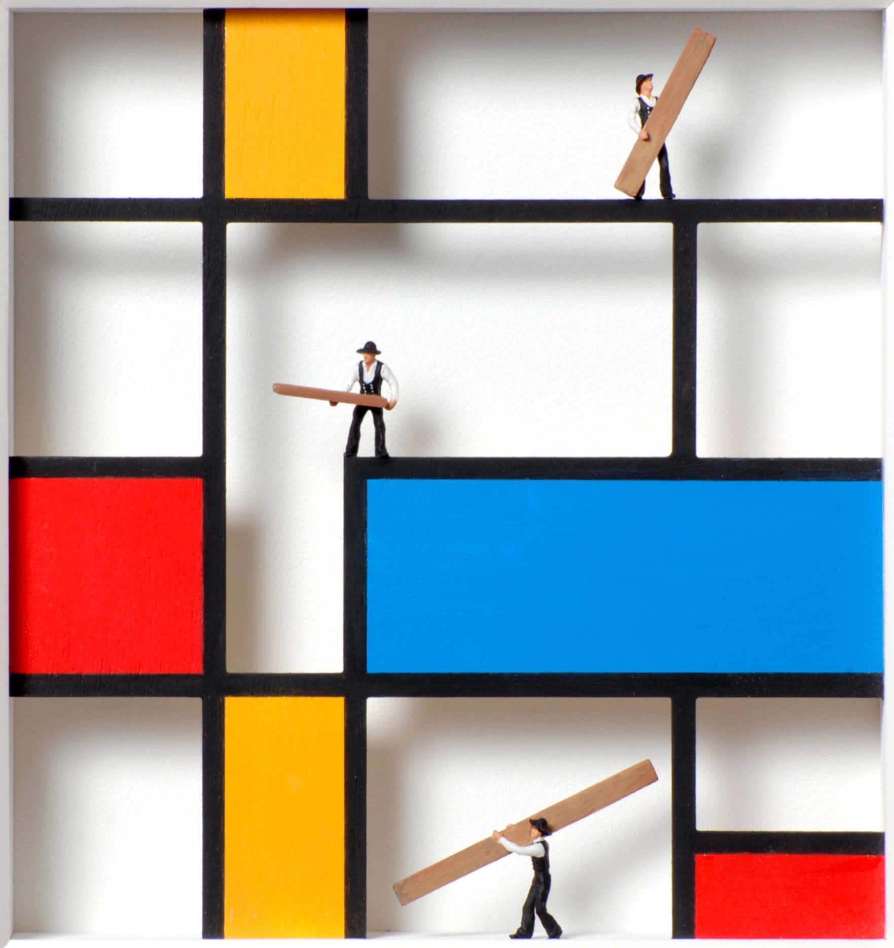 Volker Kuhn, Homage to Mondrian, Mondrian in progress