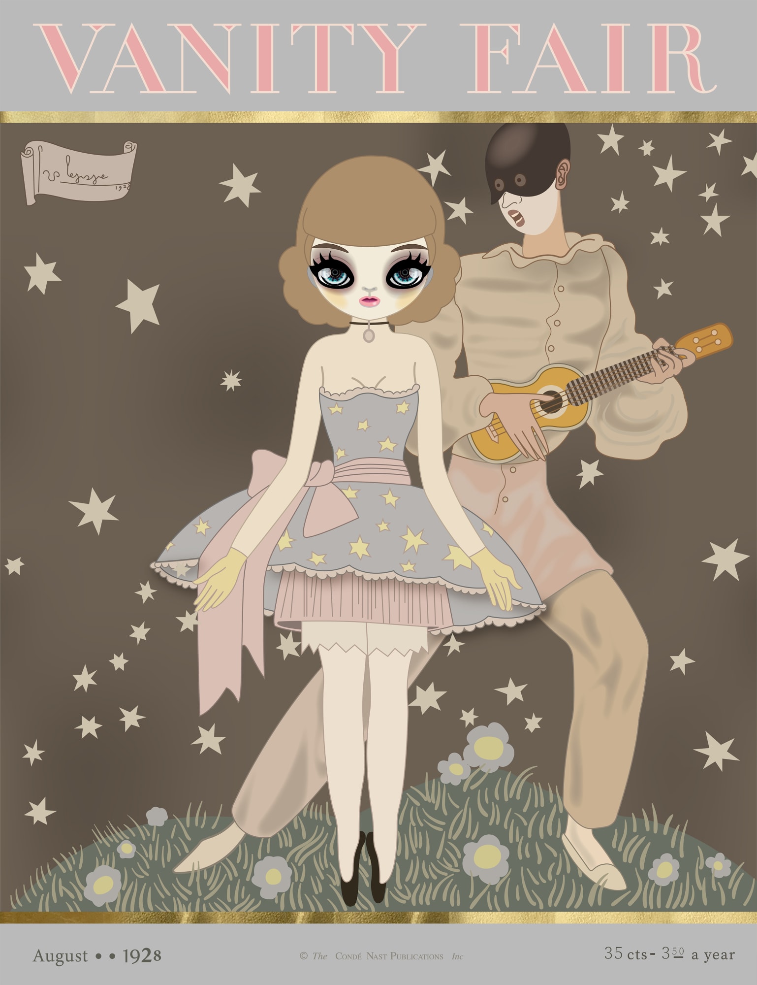 Mari Kim, Vanity Fair August 1928 Issue (homage to Lepape), 2018