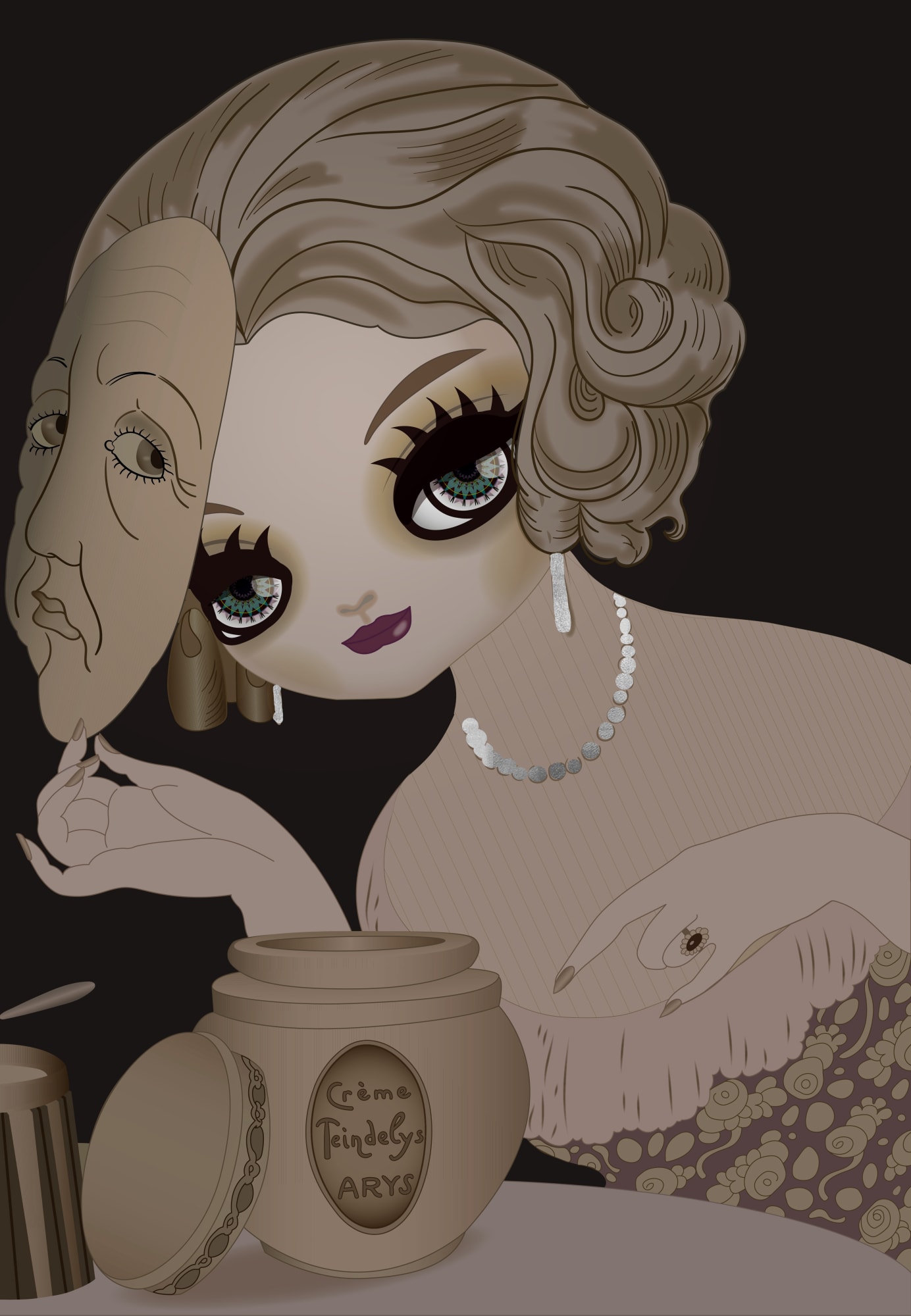 Mari Kim, The Woman with the Mask (homage to Gerda Bergener), 2018