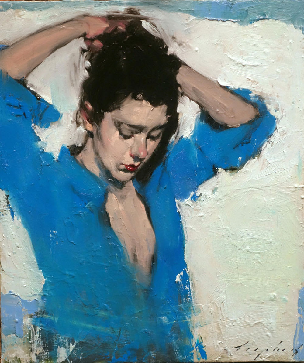 Malcolm Liepke, Pinning Her Hair, 2018