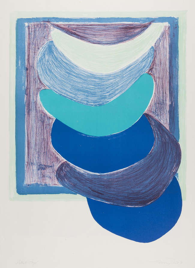 Terry Frost RA, Blue Suspended Form (Kemp 54), 1970