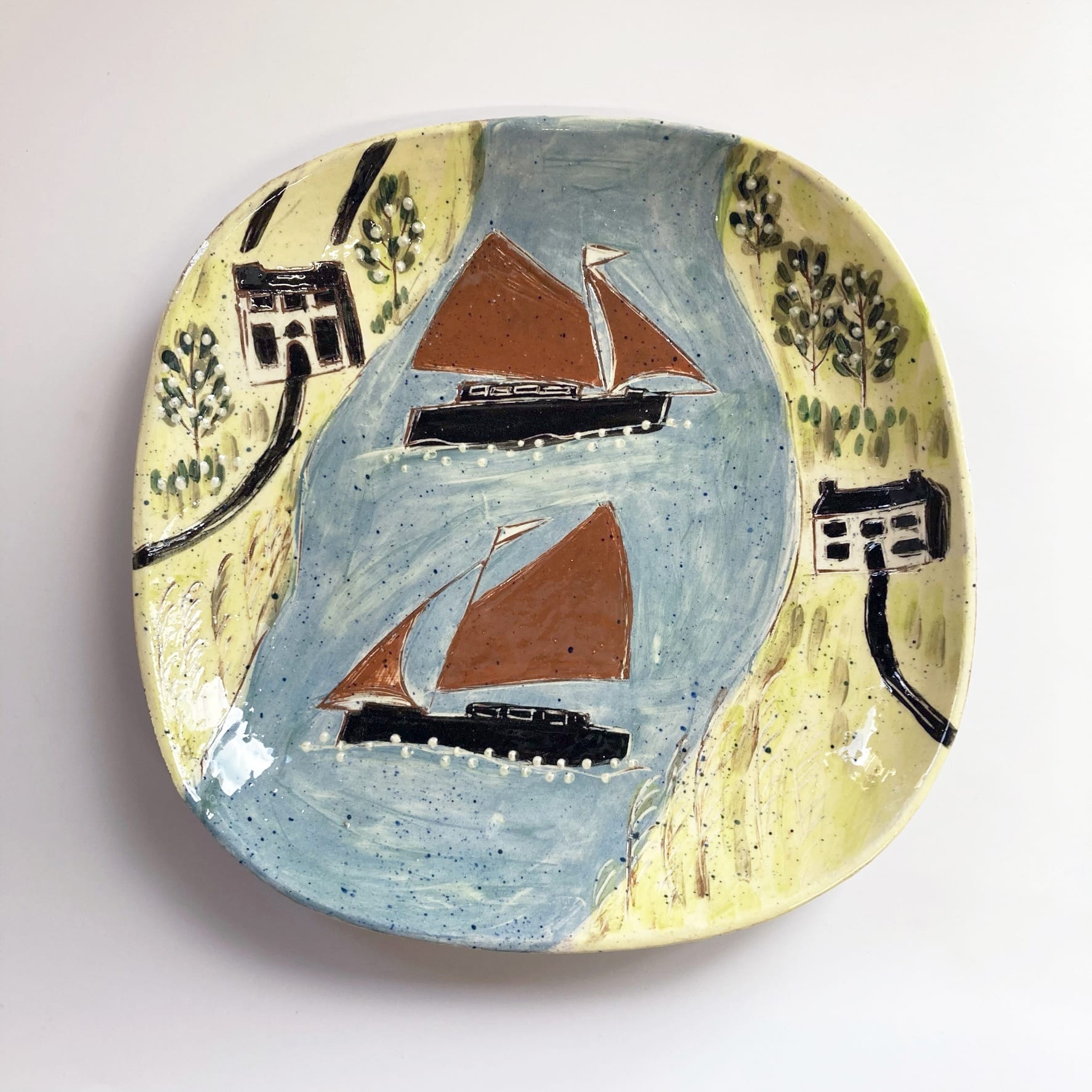 Anne Barrell, Red Sails in the Creek, 2021