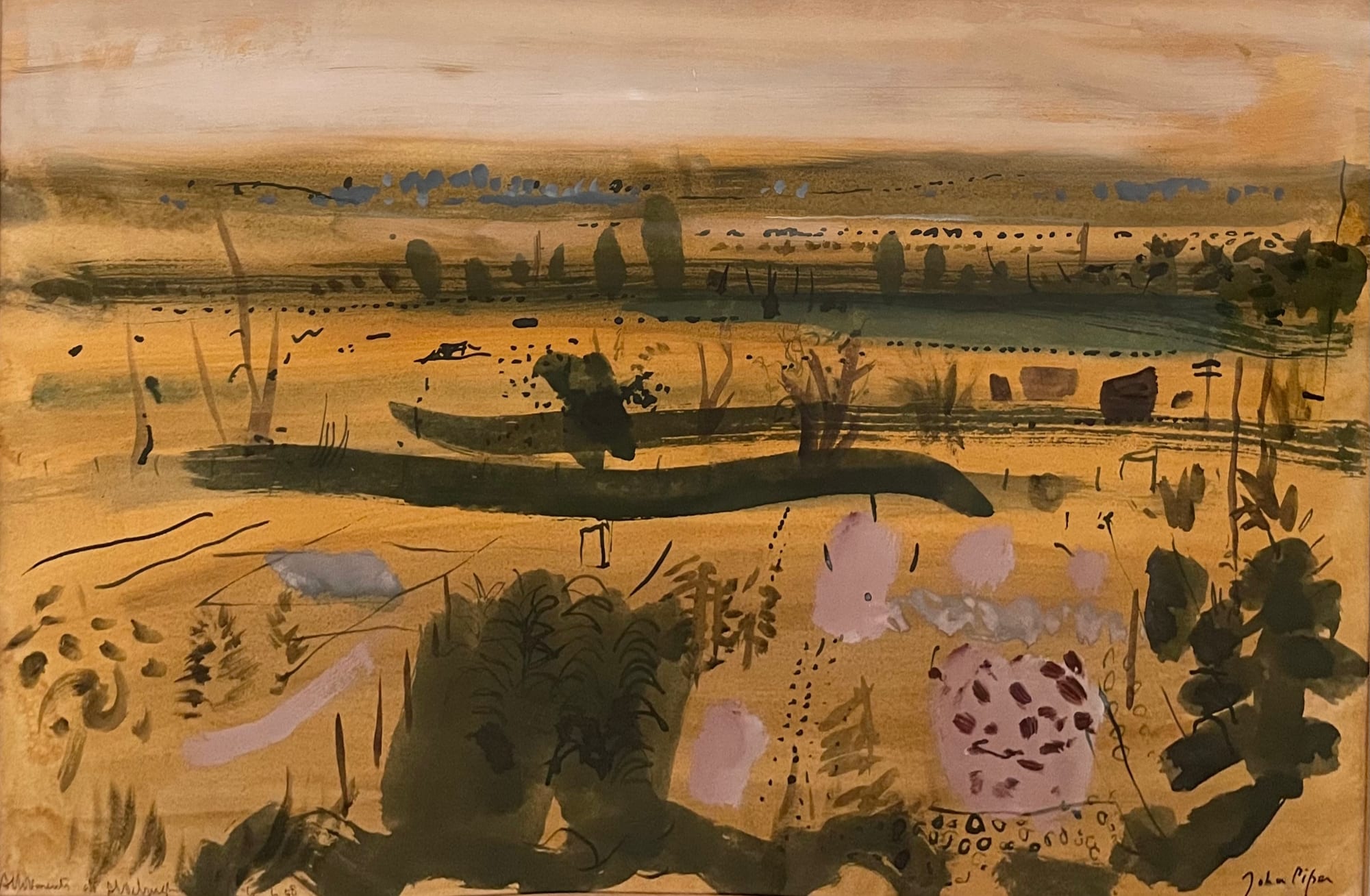 John Piper, Allotments at Aldeburgh, 1958
