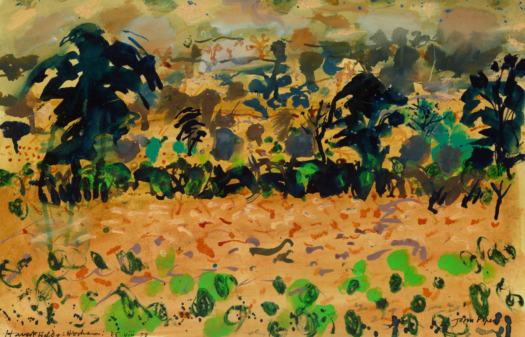 John Piper, Harvest fields: Horham, 1973