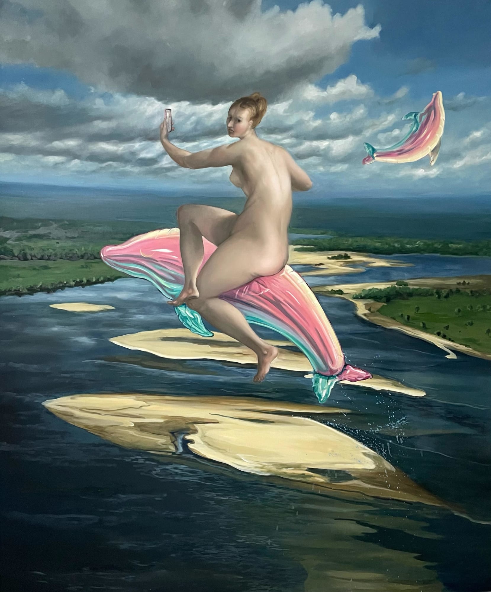 Julia Curylo, Venus on a pink dolphin, 2023