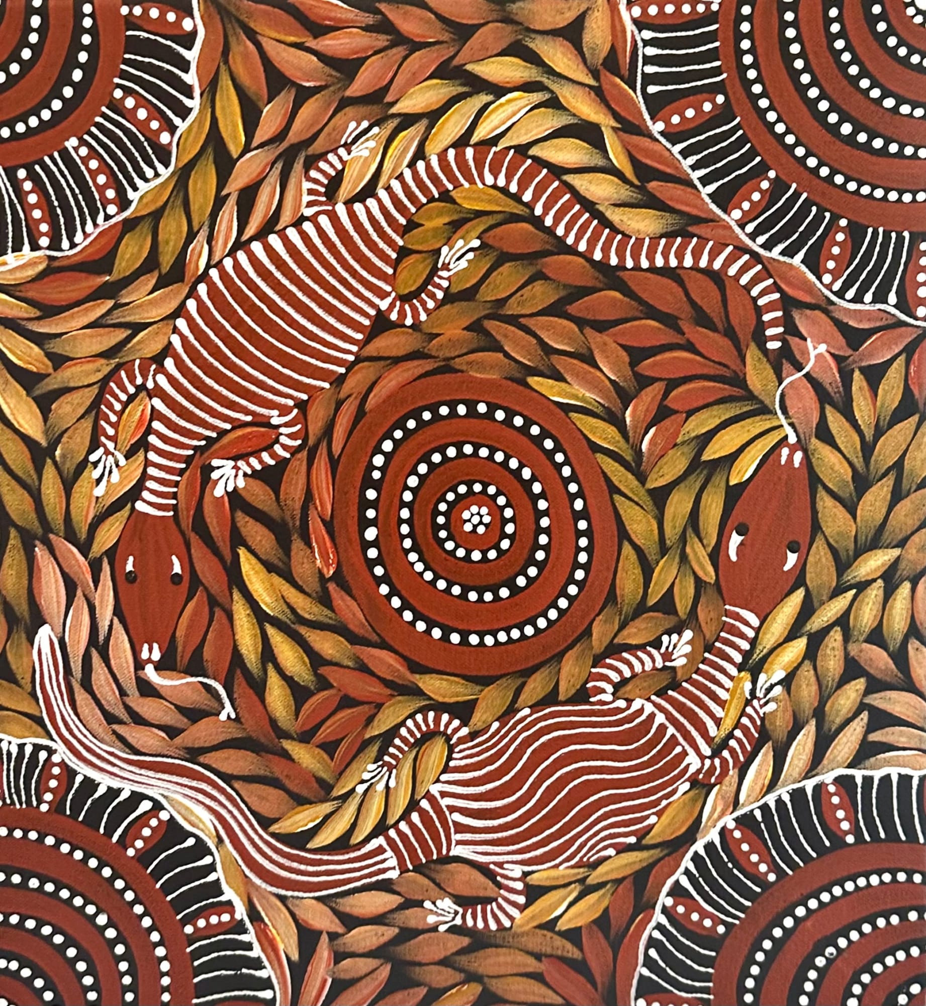 Aboriginal Art, Dulcie Long Pwerle - Bush Medicine Leaves