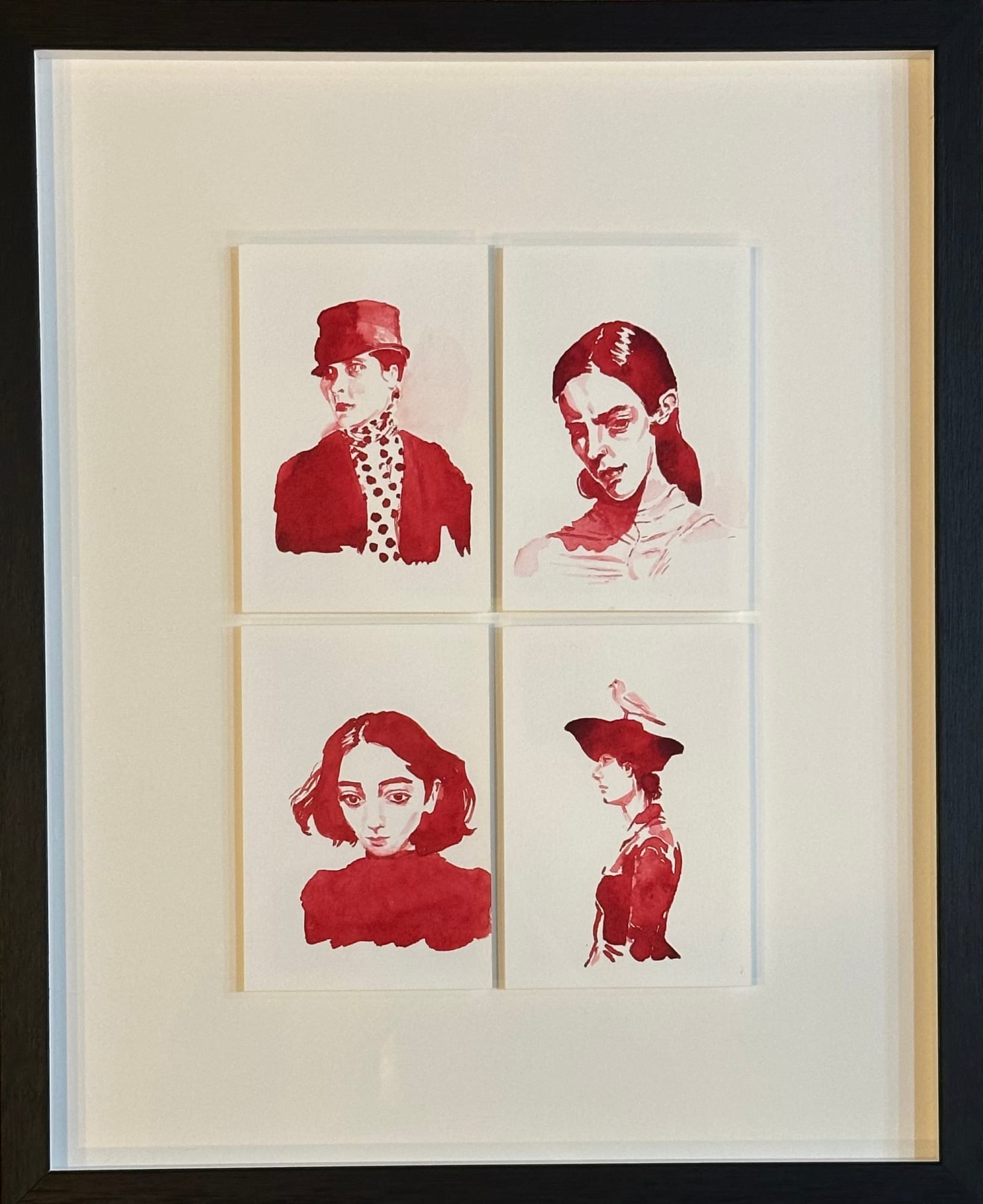 Caroline Brown, Four Alizarin Crimson Studies, 2024