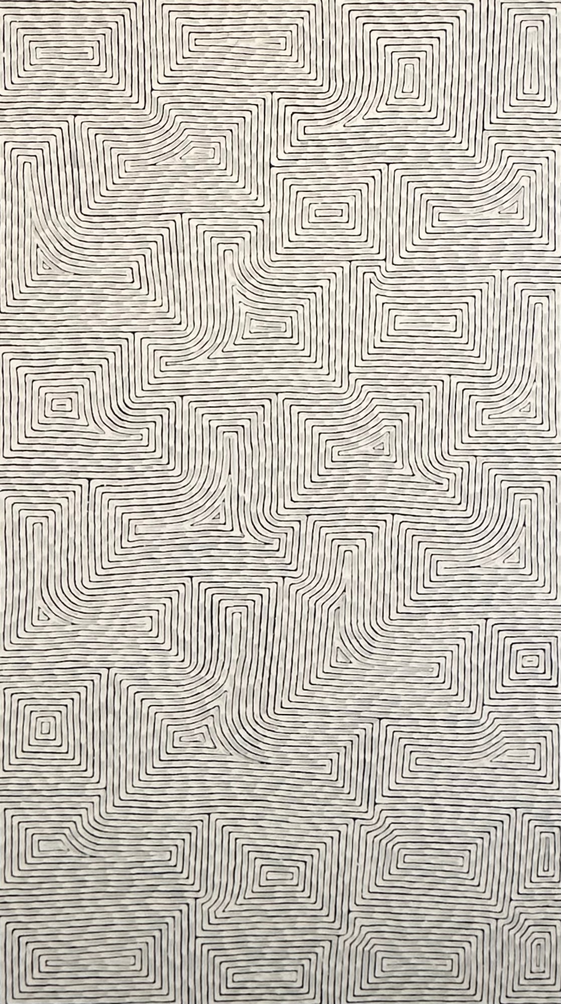 Aboriginal Art, Walter Jangala Brown - Tingari Cycle Jukurrpa