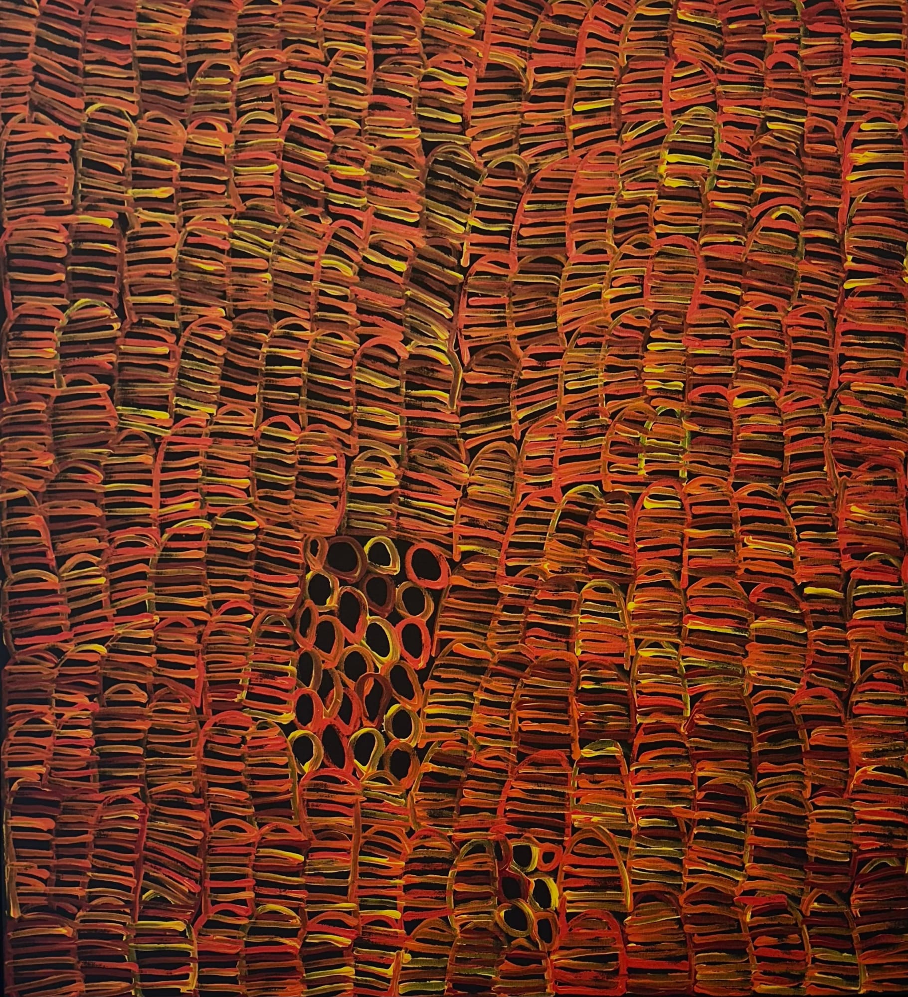 Aboriginal Art, Betty Mbitjana - Awelye and Bush Melon II