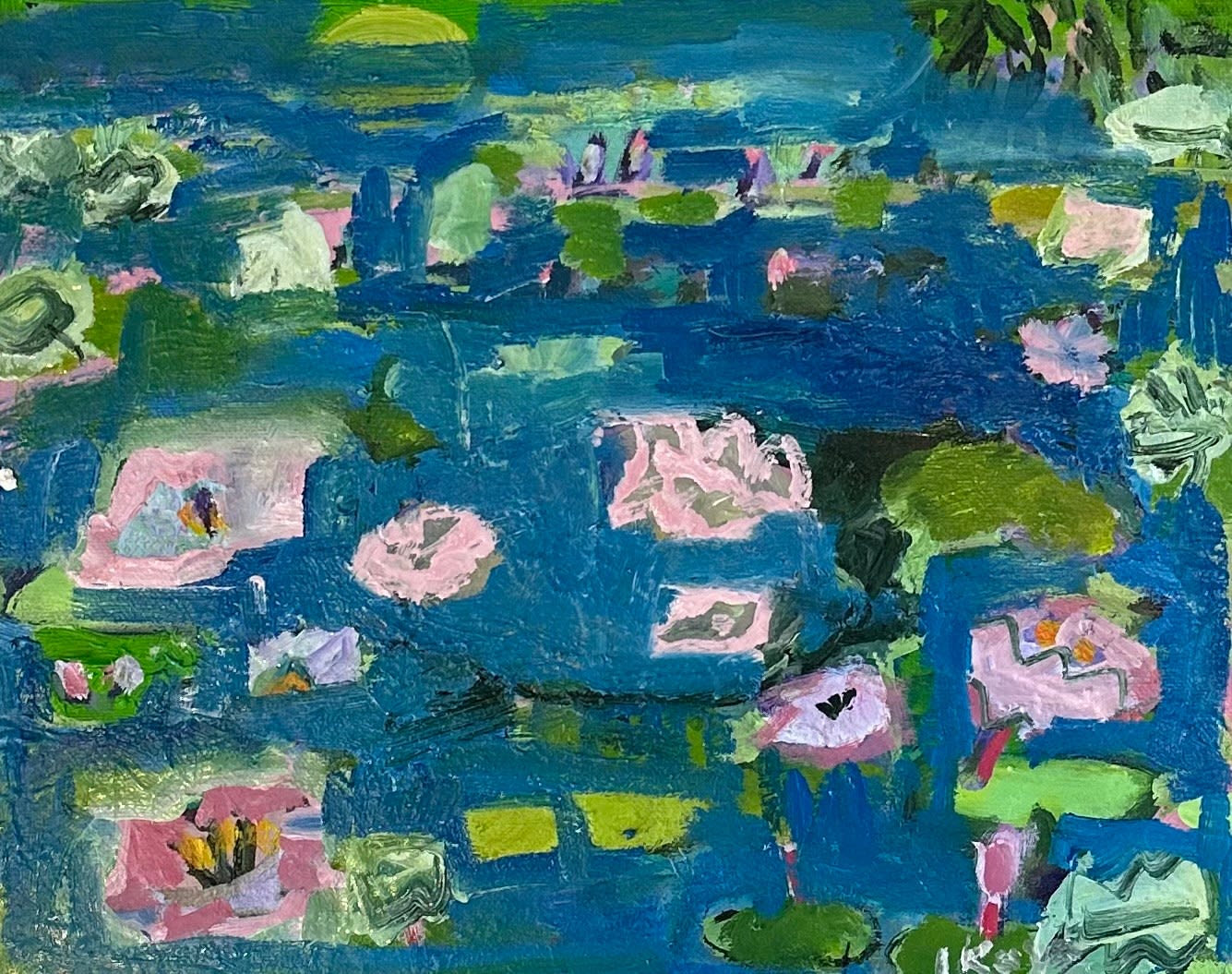 Louise Kaye, Blue Water Lily Pond, 2024