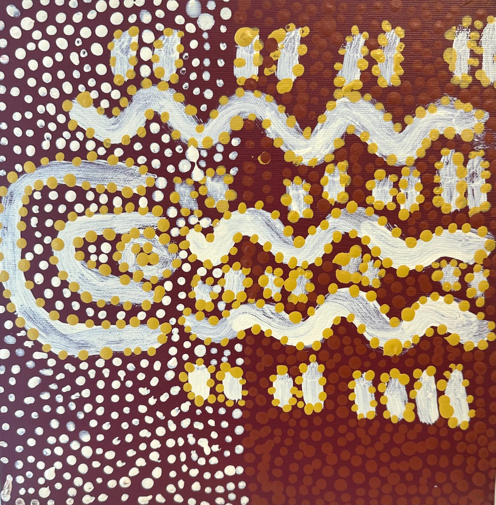 Aboriginal Art, Clancy Jangala Weston - Ngapa Jukurrpa (Water Dreaming), 2024