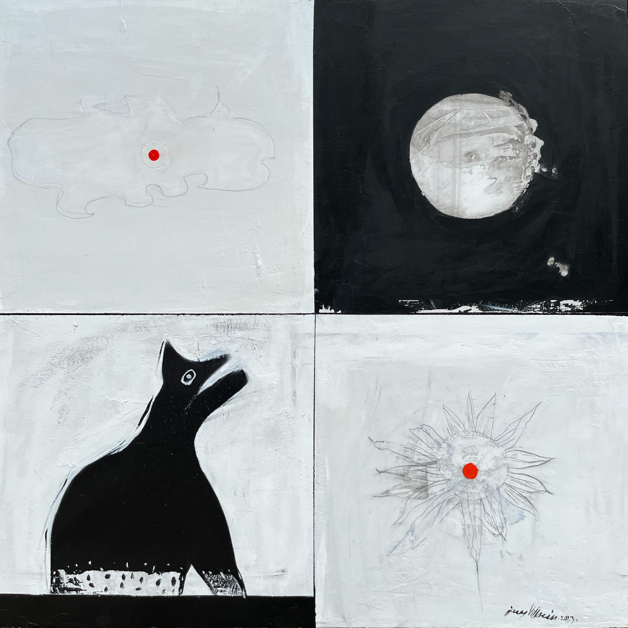 Javy Villacin, Itum nga Ido nga Gauwang sa Usgad (Black Dog Howling at Full Moon), 2023