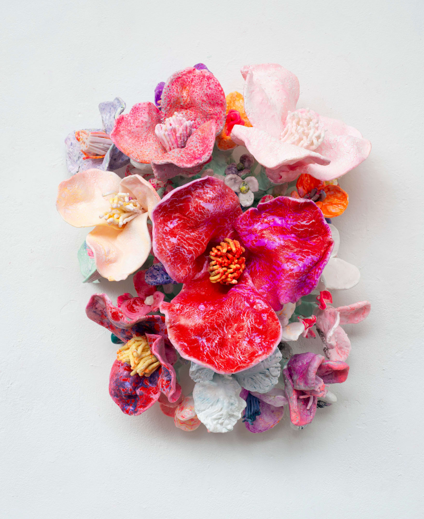 Stefan Gross, O - 'Flower Bonanza' red, white on mint