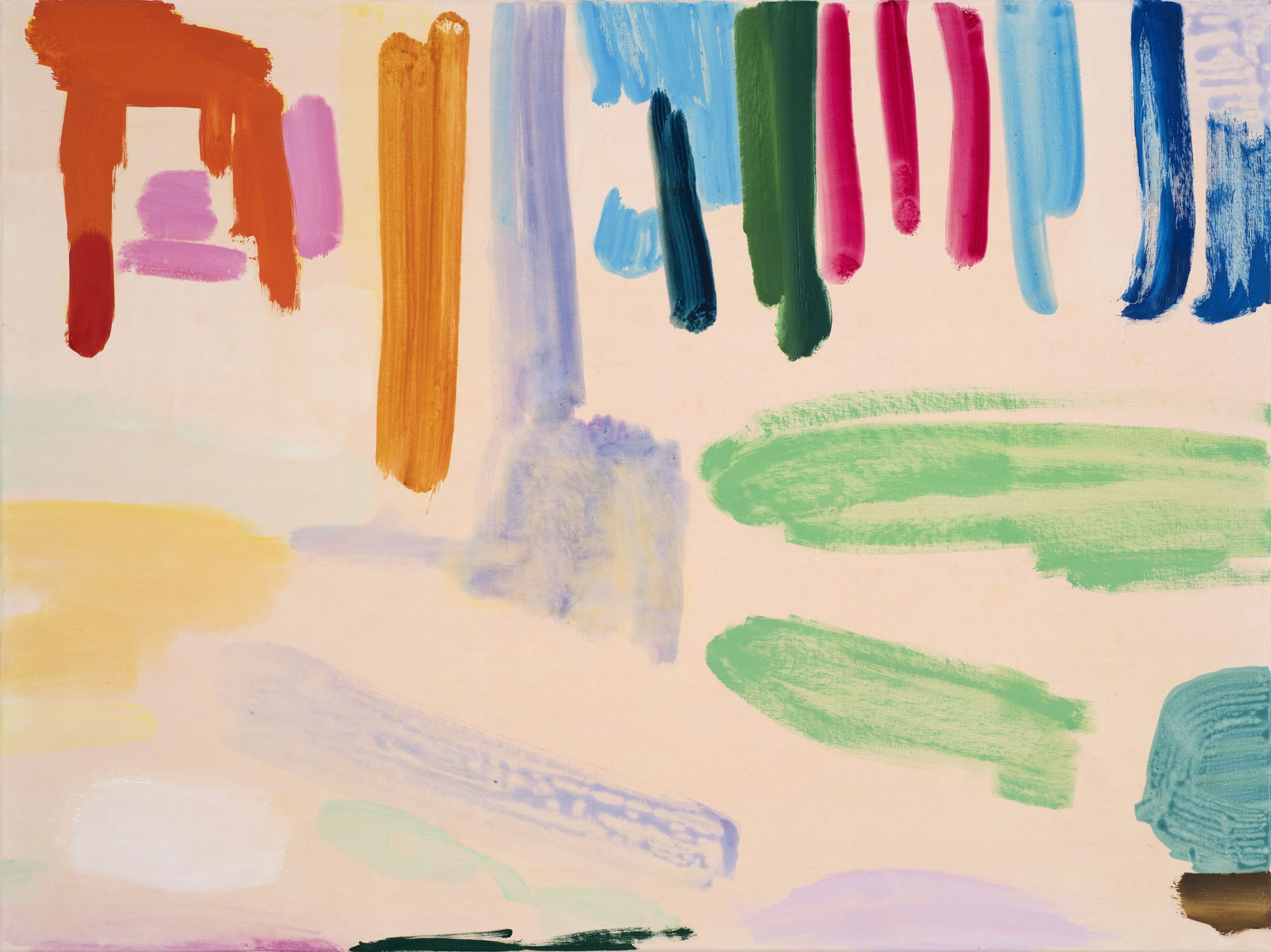 Tim Braden, Cadmium orange and kings blue with red chair, 2019