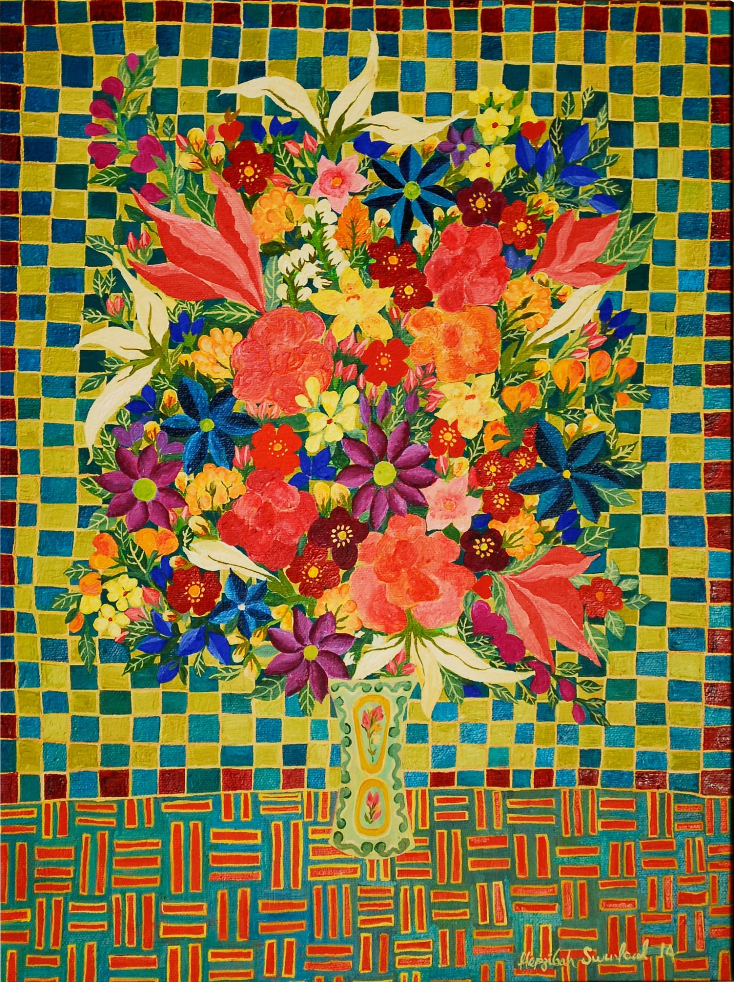 Hepzibah Swinford, Roses on checks, 2014