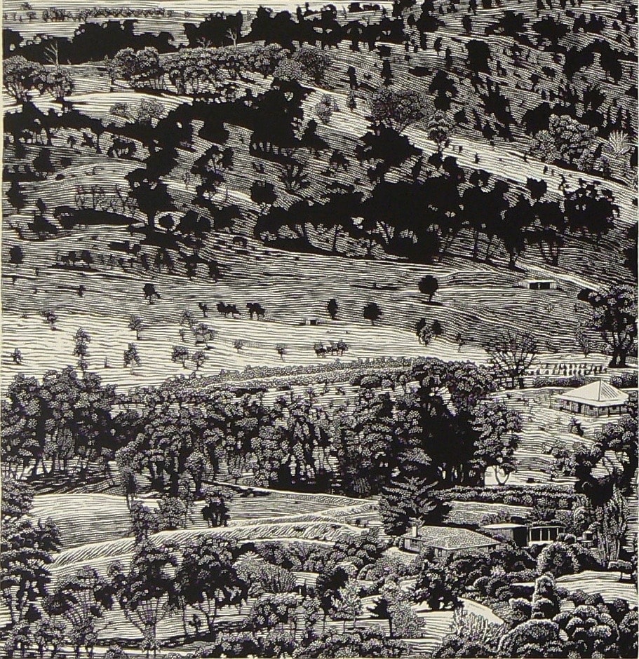 David Frazer, Waiting for Rain (Panel 1) 2nd state, 2013