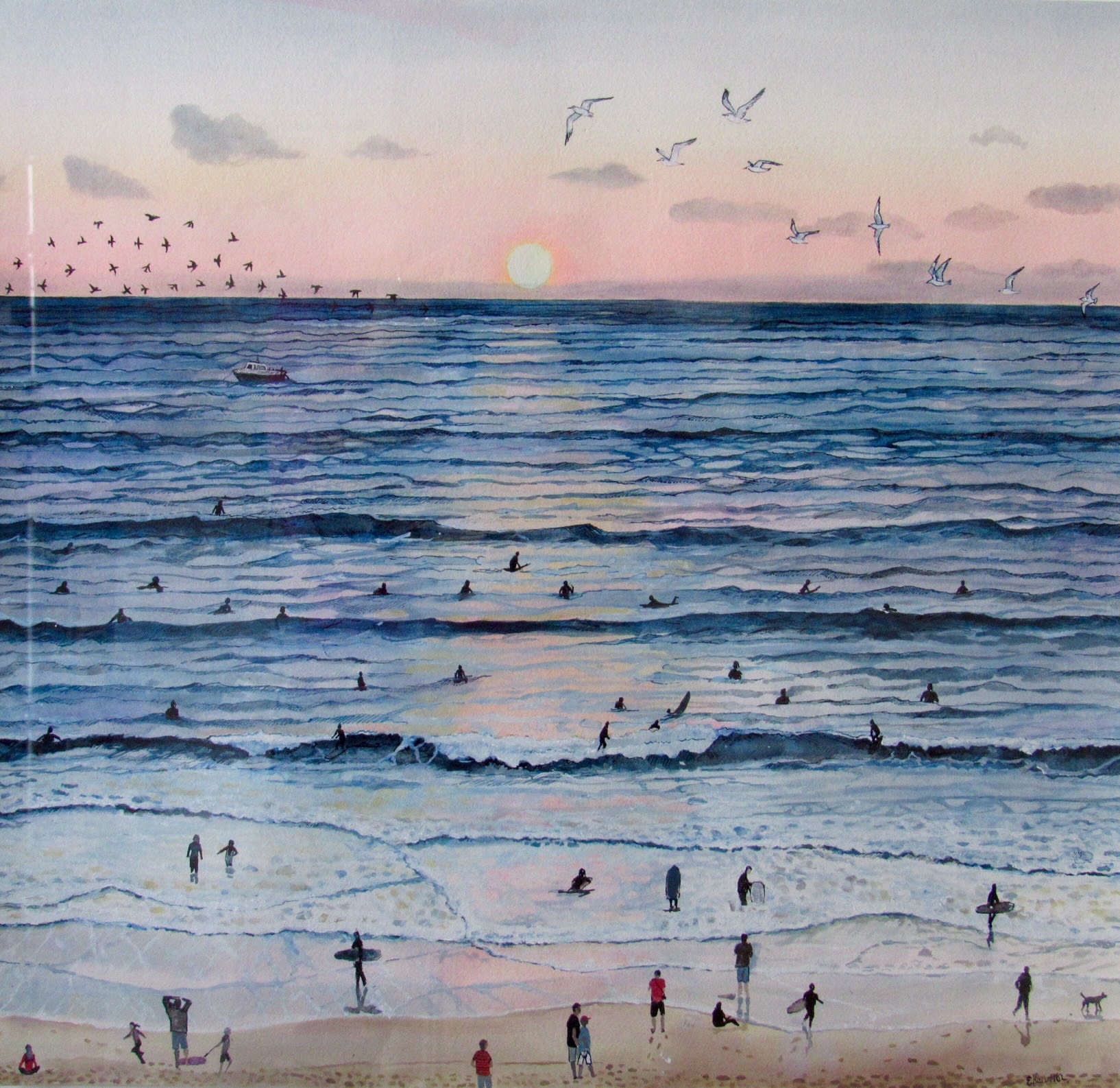 Emma Haworth, Sunset Surfers, 2016