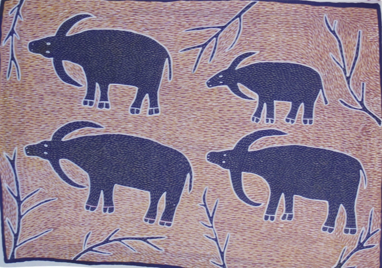 Amy Johnson and Sambo Barra Barra, Four Buffalo , 1995