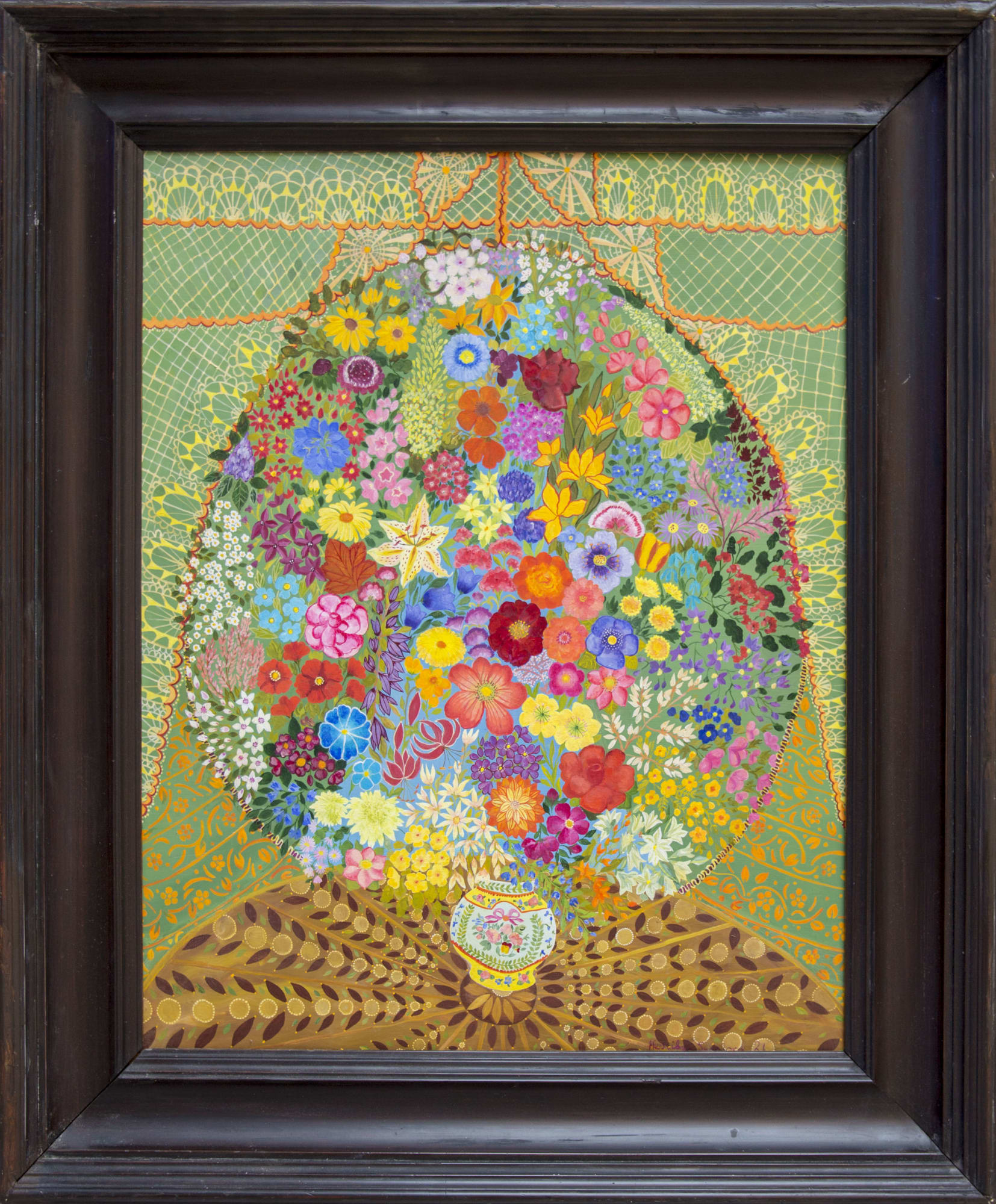 Hepzibah Swinford, Flowers with a Lace Curtain, 2021