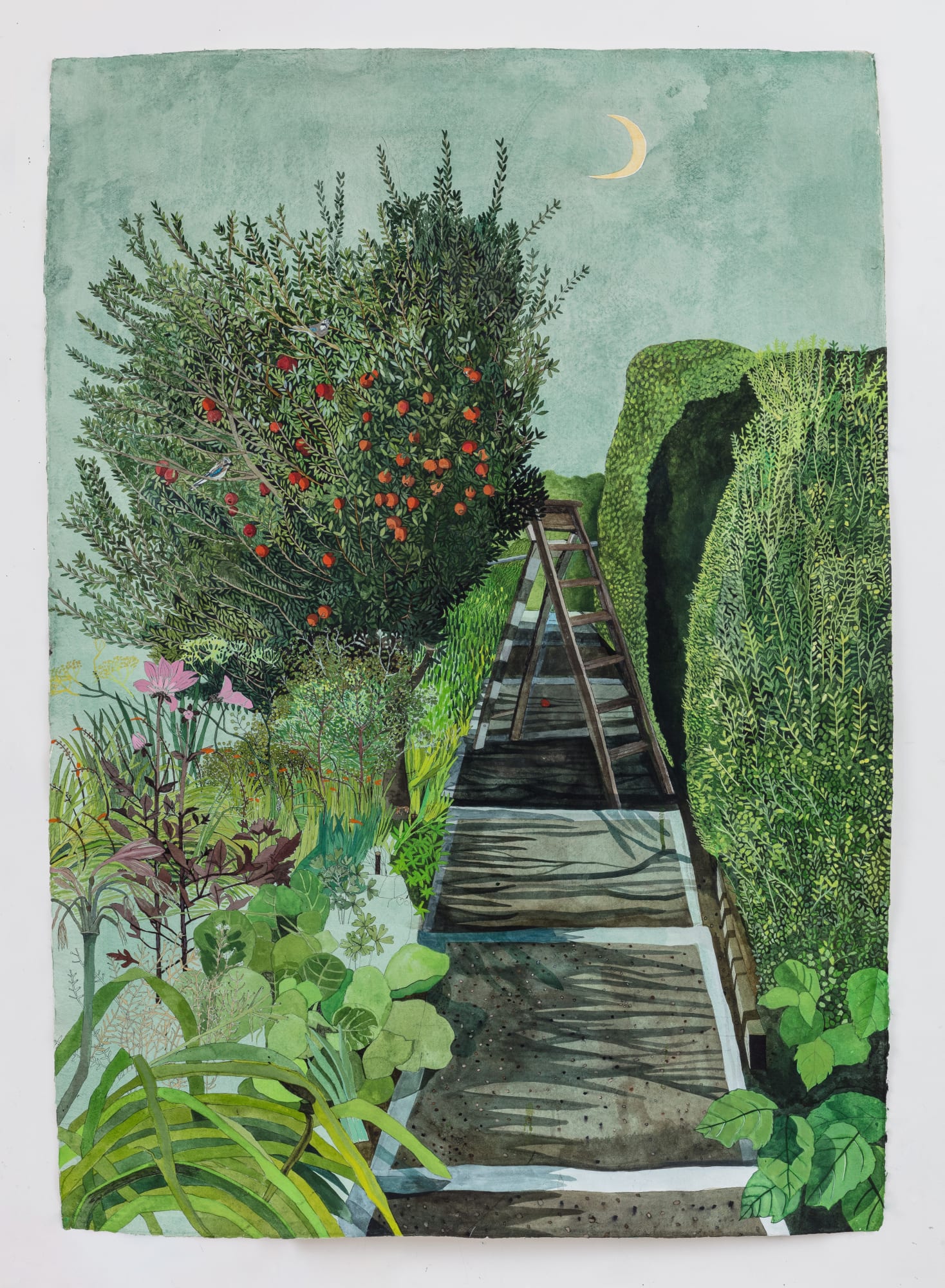 Sophie Charalambous, Thru September and Beyond the Stars 2021 watercolour and gouache on khadi paper 95x140cm, 2021