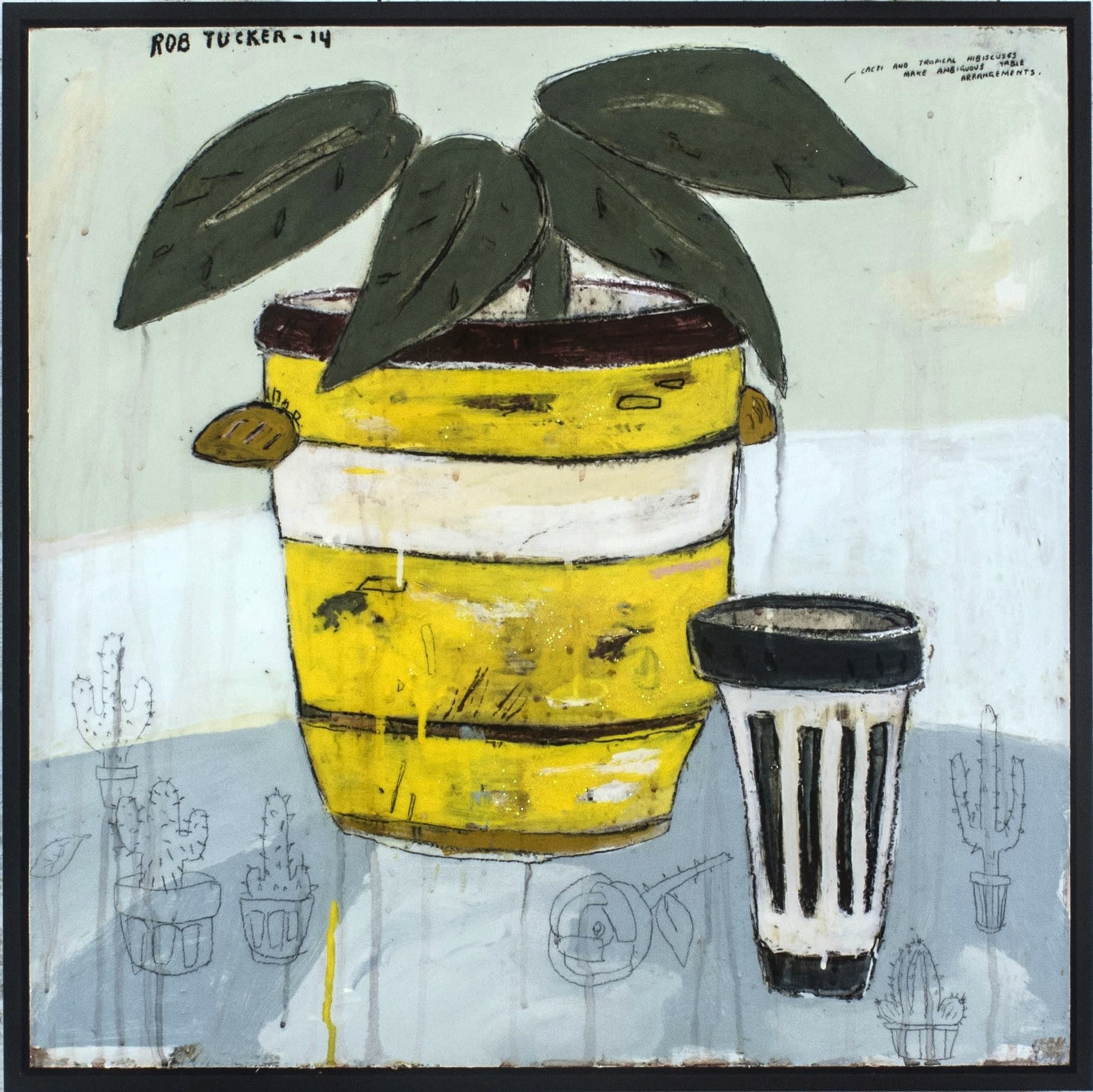 Rob Tucker, Cacti and Tropical Hibiscuses Make Ambiguous Table Arrangements, 2014