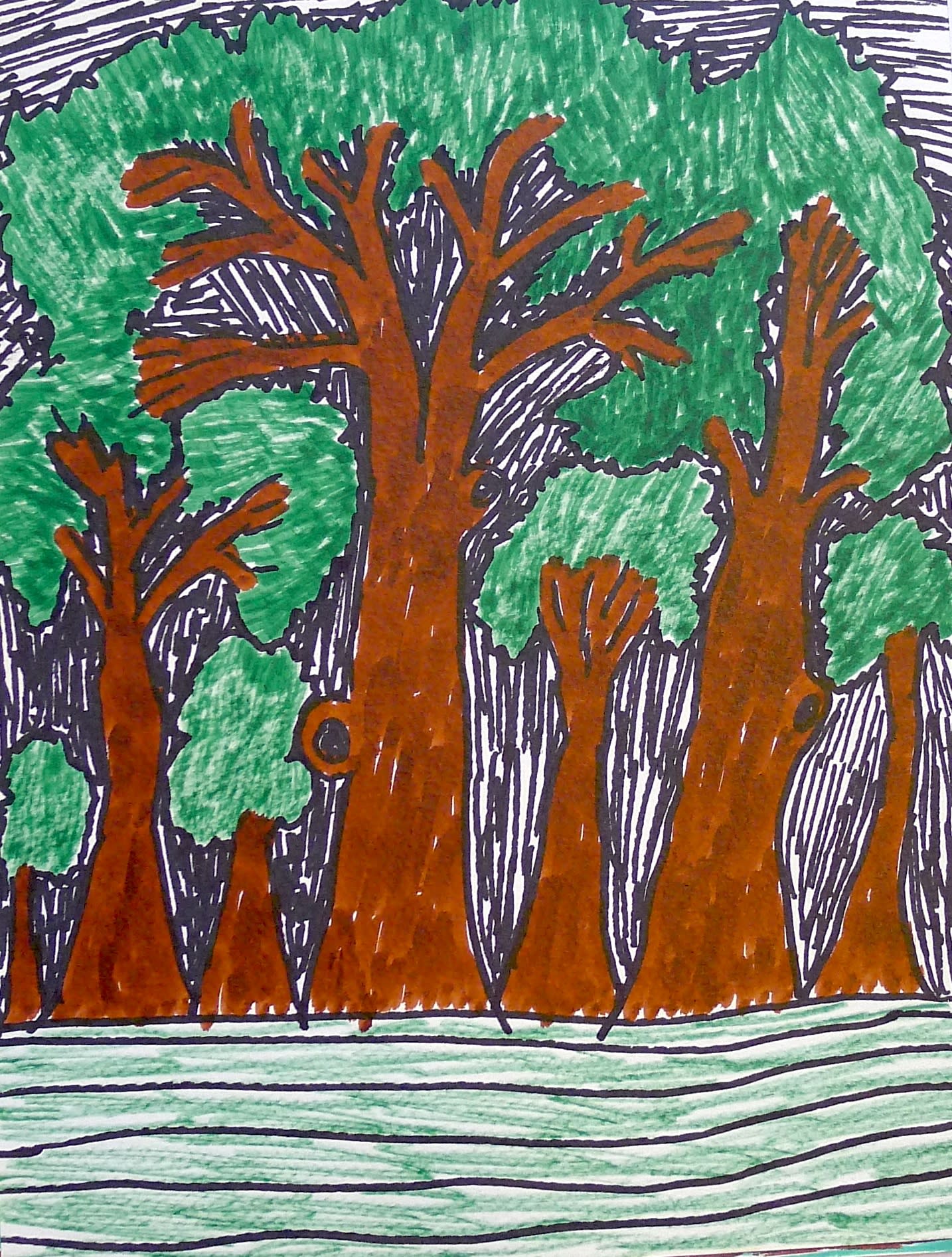 Jimmy Pike, Trees in Russell Square, with squirrel holes