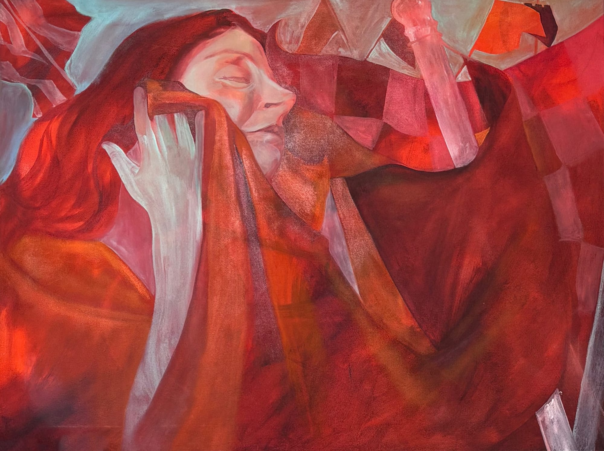 Kitty Rice, Caressed By Red Flags, 2024