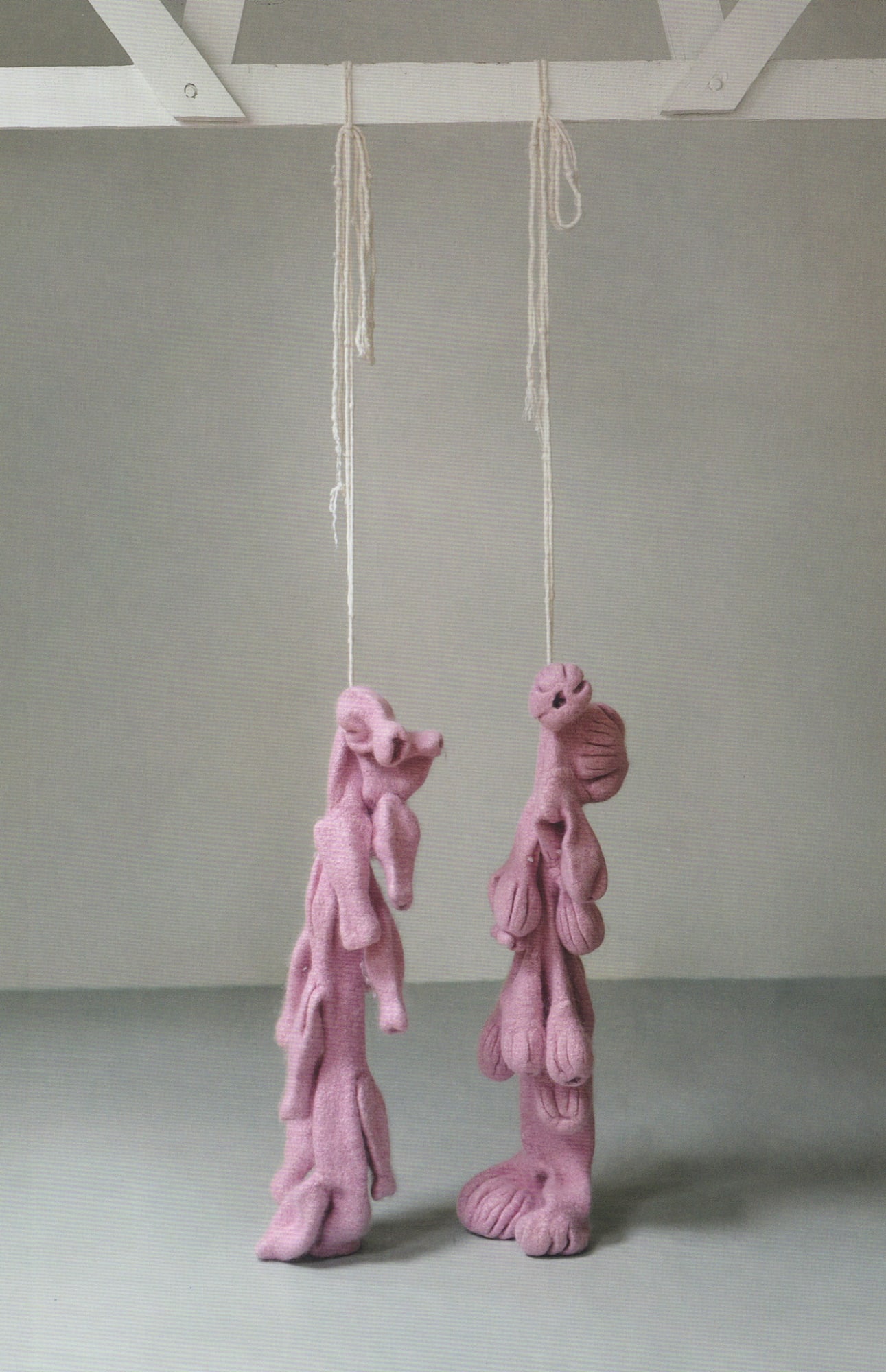 Nicholas POPE, Mr and Mrs Pope knitted, shrunk and hung, 2012