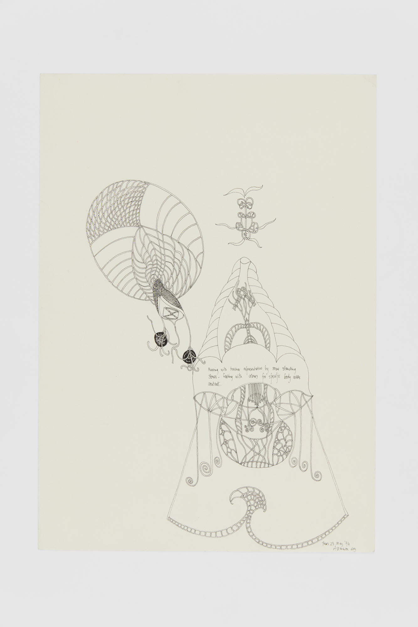 Ann CHURCHILL, Thurs 23 May 74 Ascension Day (Daily drawing), 1974