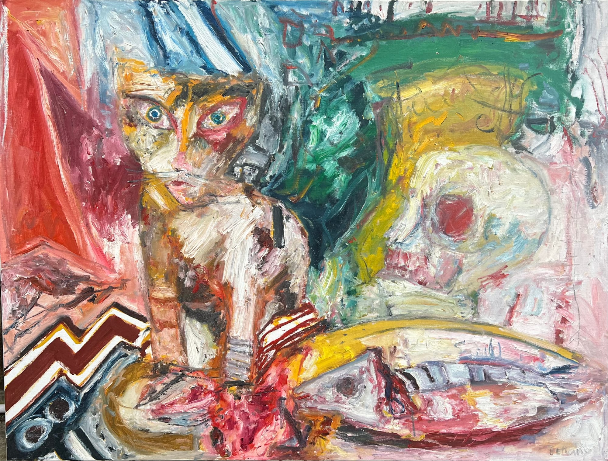 John Bellany CBE RA HRSA (1942-2013), Cat and Skull