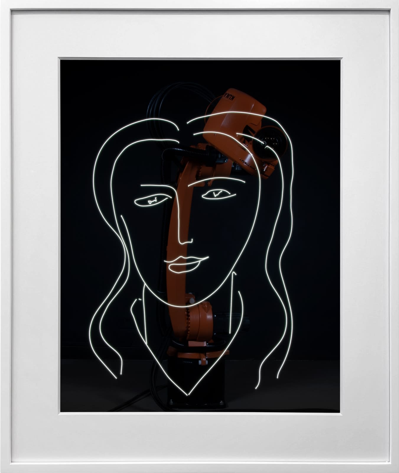 Rob and Nick Carter, Robot Light Drawing, Étude pour la Vierge, Visage, III after Henri Matisse (1950-51), 2022